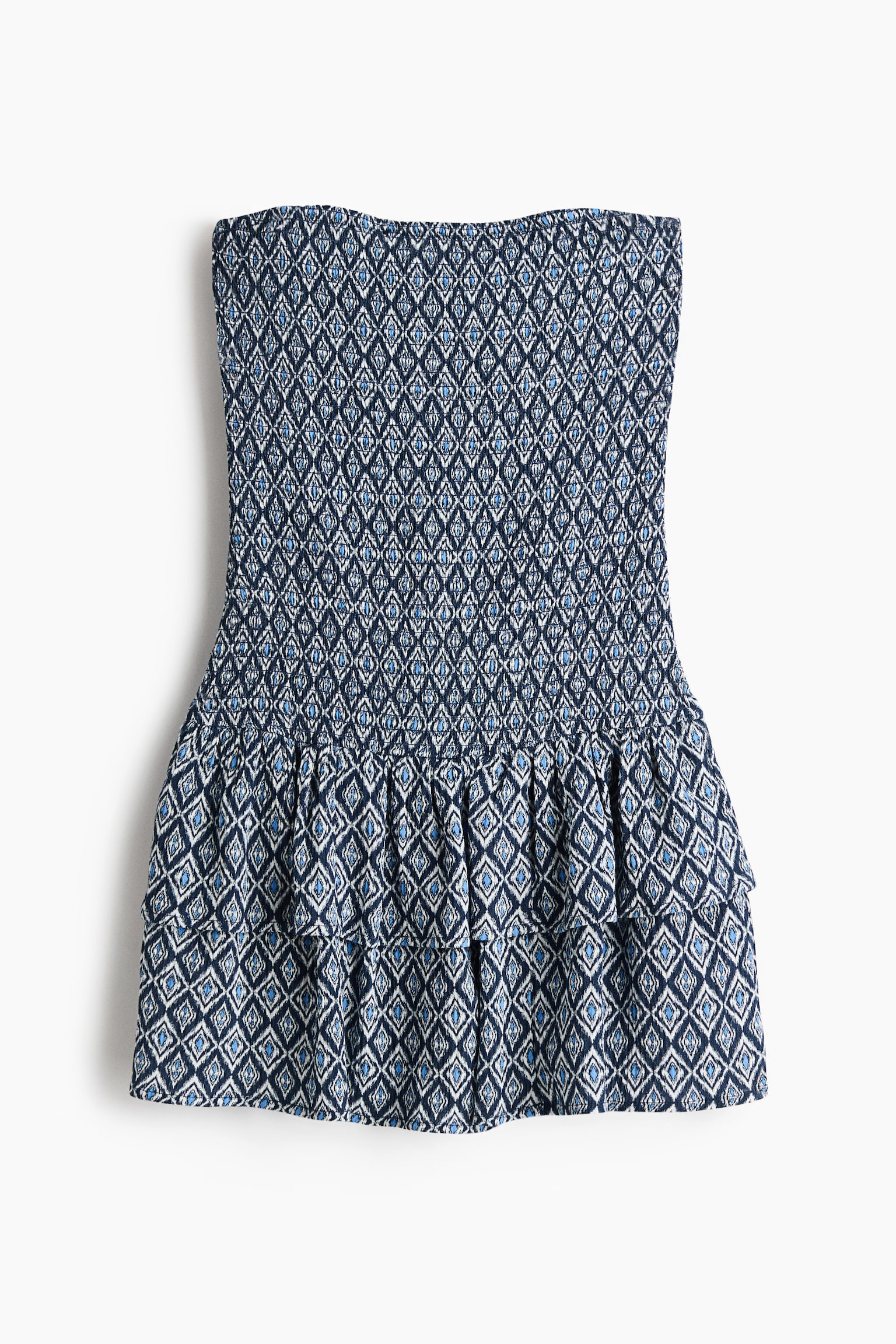 Smocked Tiered Dress - Navy blue/patterned/Dusty green/paisley/Cream/Dark blue - 1