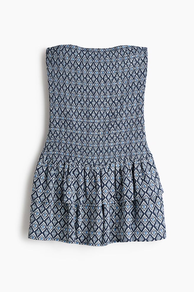 Smocked Tiered Dress - Navy blue/patterned/Dusty green/paisley/Dark blue/Cream - 1