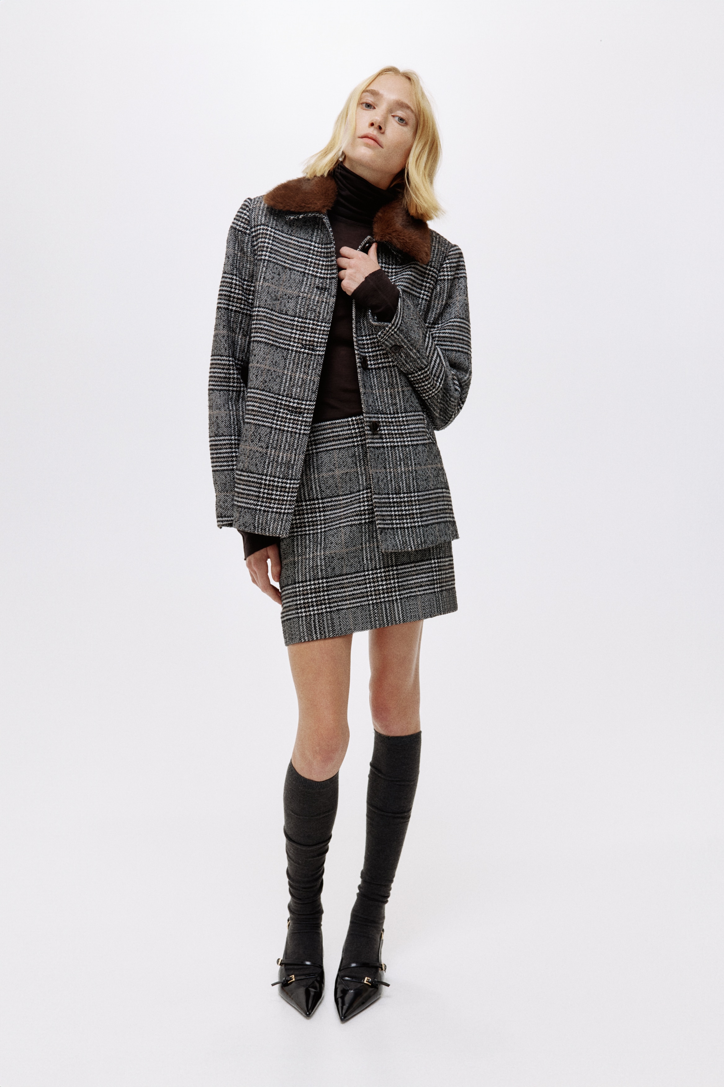 H & M - ウールブレンドジャケット - ブラック