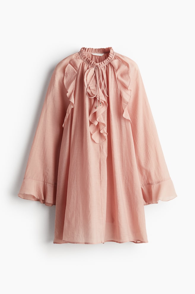 Vestido con volantes - Rosa empolvado - 1