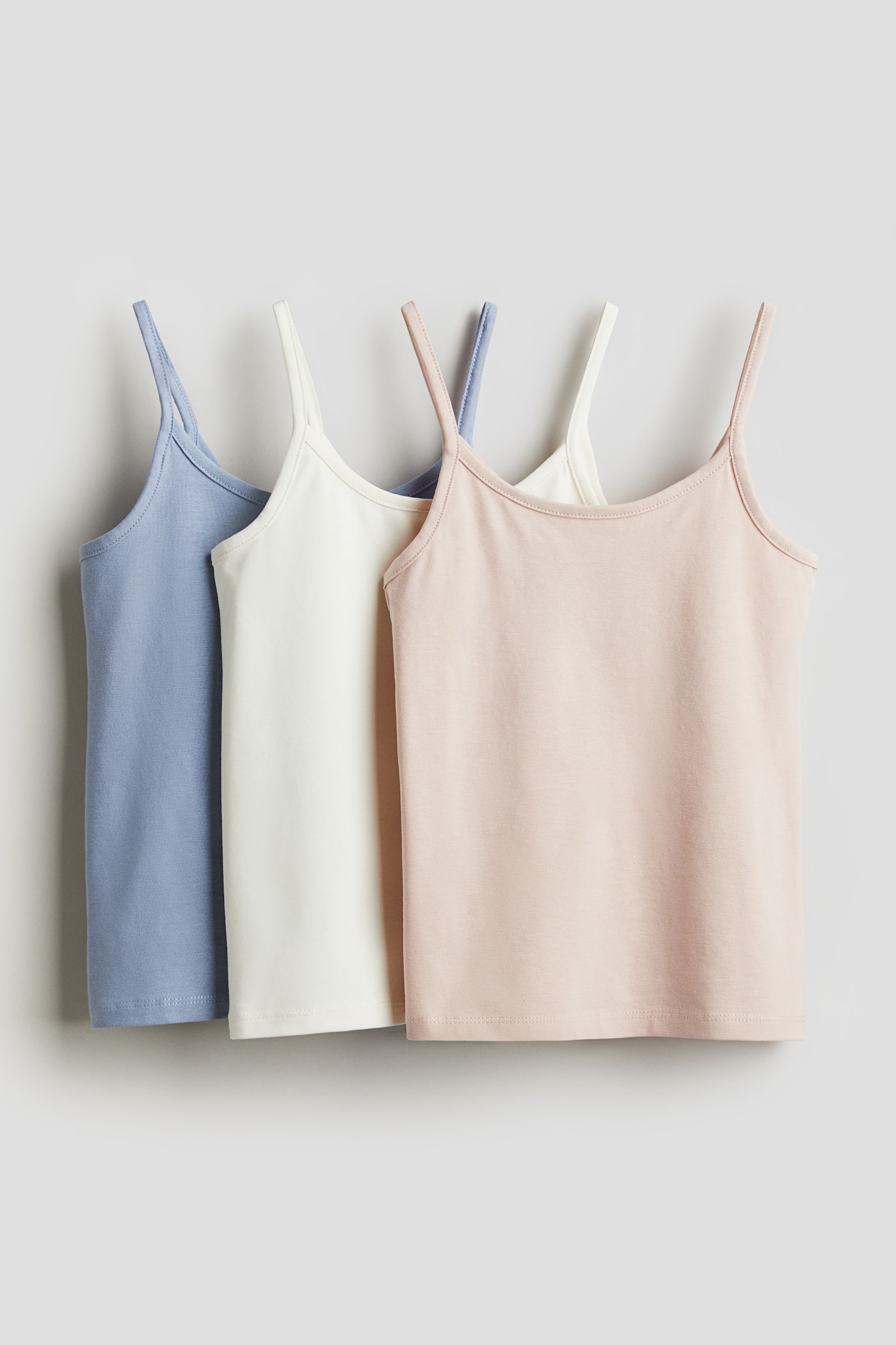 3-pack Camis - Light pink/Light blue/White/Black - 1