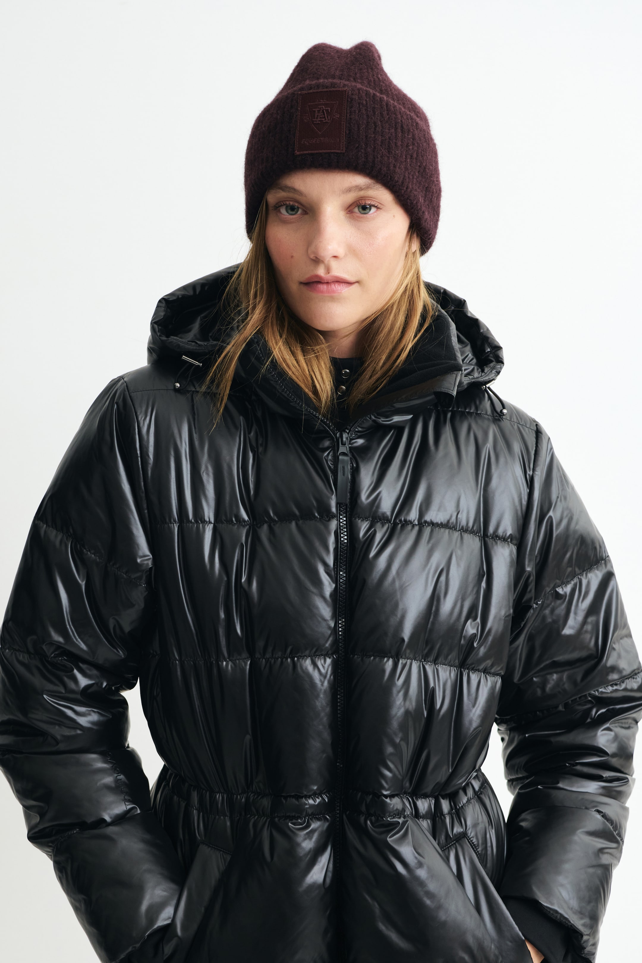 View larger image: Rib-knit alpaca-blend beanie - Chocolate plum - Ladies | H&M 1
