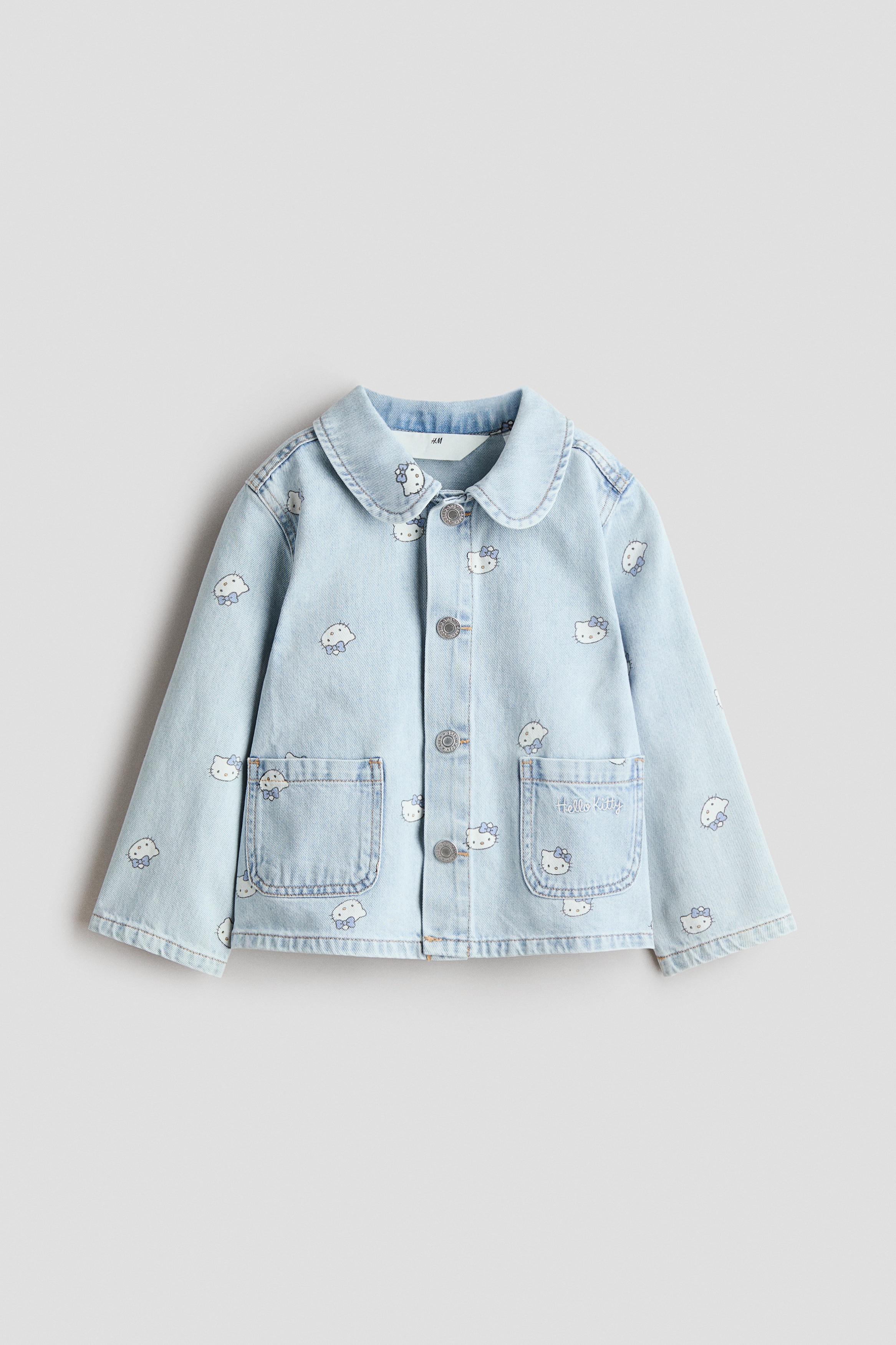 H & M - Bedruckte Jacke aus Baumwolldenim - Blau - Kinder