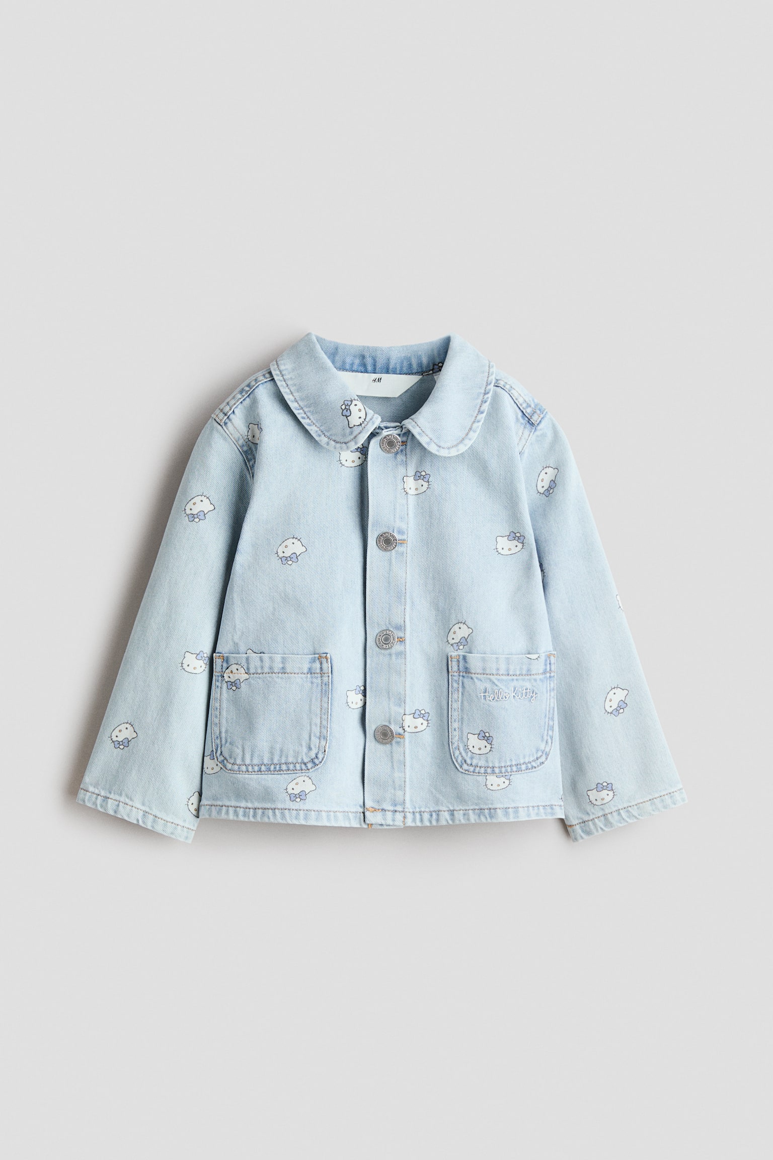 Bedruckte Jacke aus Baumwolldenim - Helles Denimblau/Hello Kitty/Denimblau/Hello Kitty