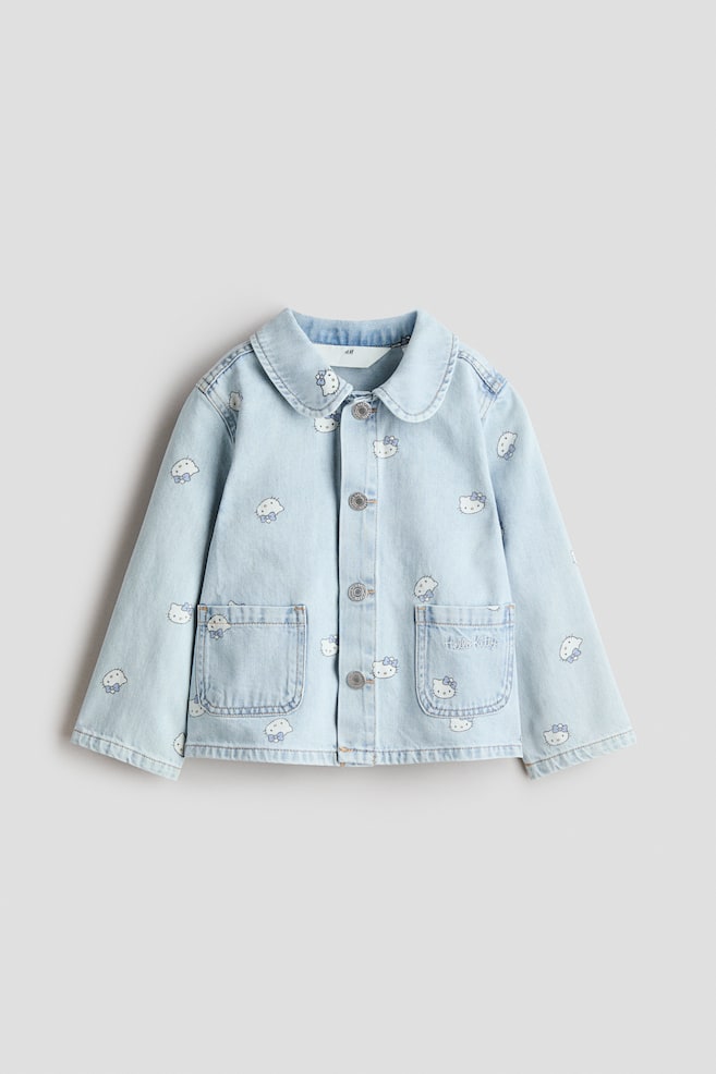 Kurtka z bawełnianego denimu z nadrukiem - Niebieski denim/Hello Kitty - 1