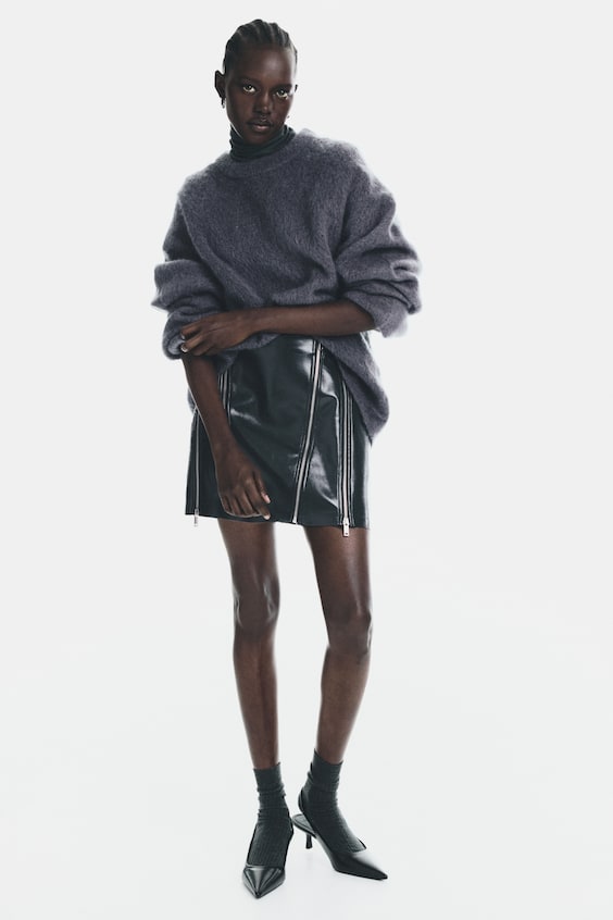 Oversized svetr z mohrov smsi - Tmav ed/erven/Tmav fialov/Hoin lut/Tlumen hnd/Tmav bov/ern/Bl/ern/prouky/Tmav zelen khaki/Hnd/Nmonick mod