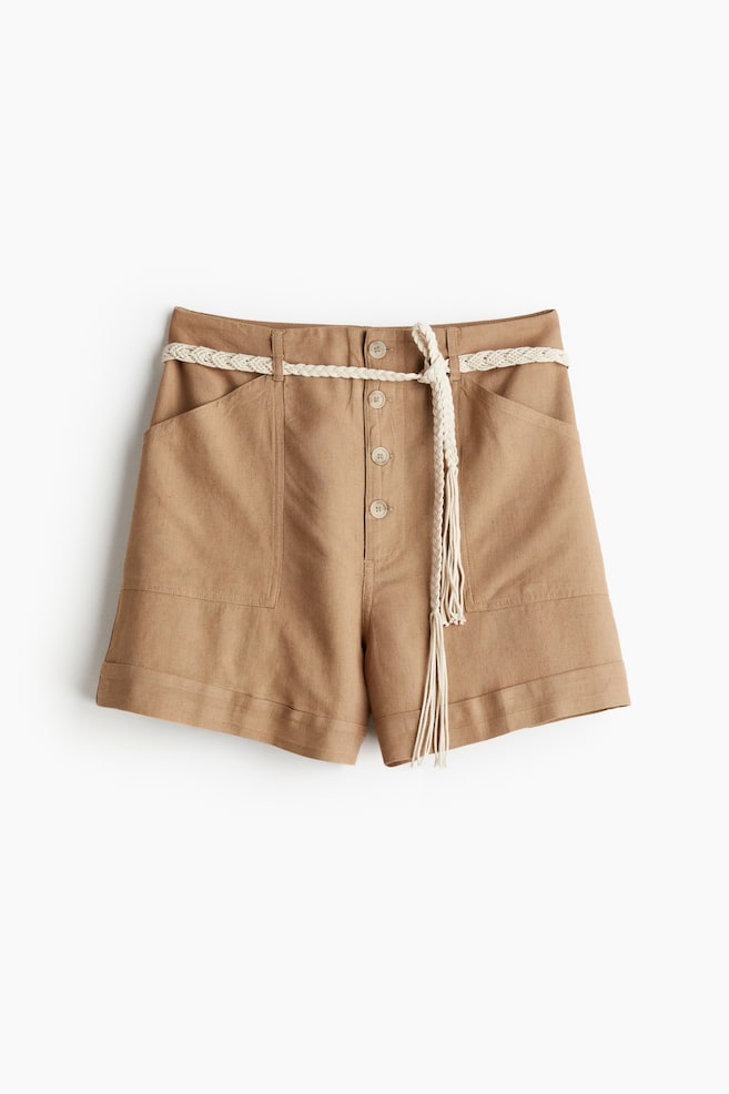Cargoshort met macramériem - Beige - 1