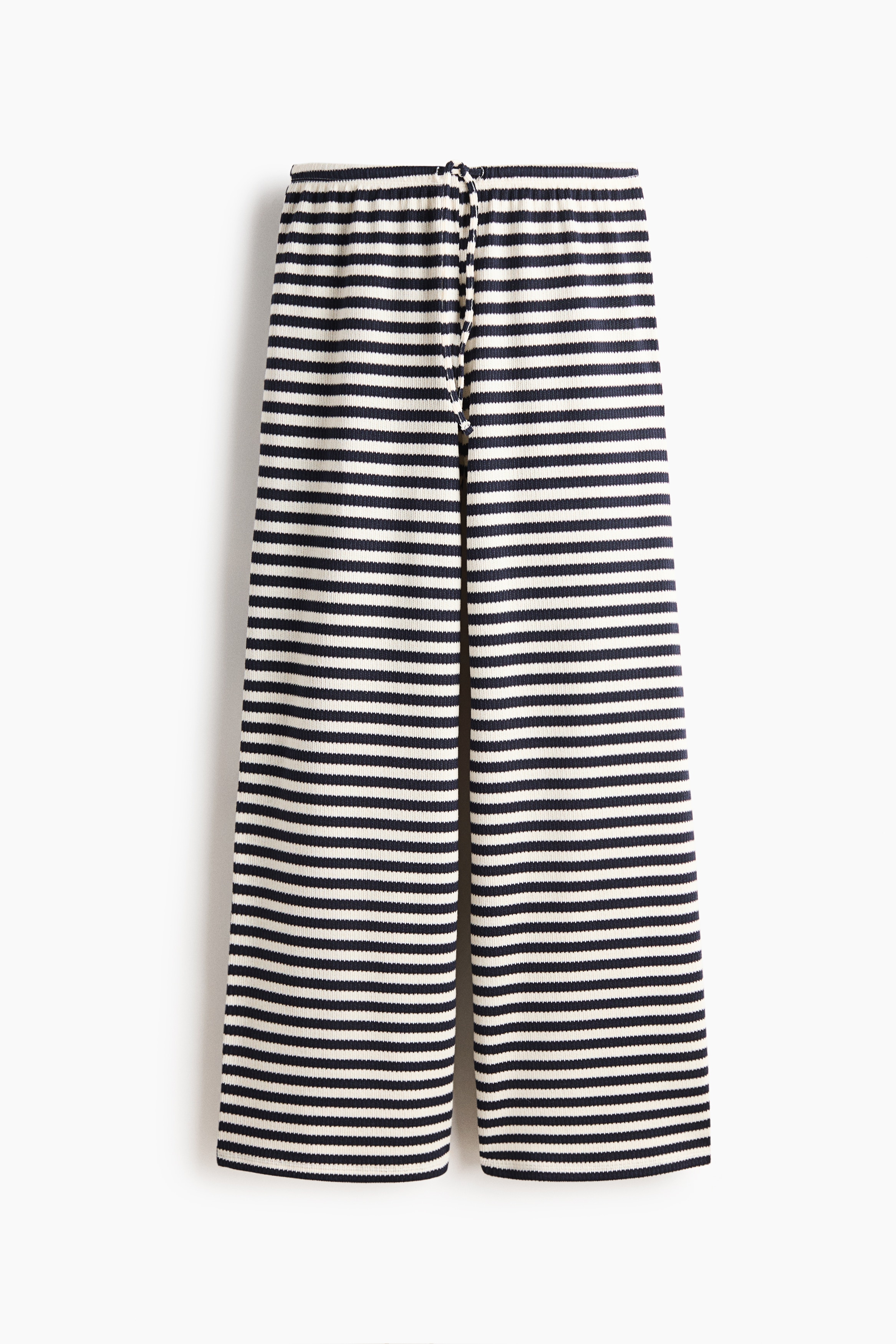 Strikkede bukser - Hvid/Marineblåstribet/Hvid/Mørkerødstribet/Hvid/Mørkebrunstribet