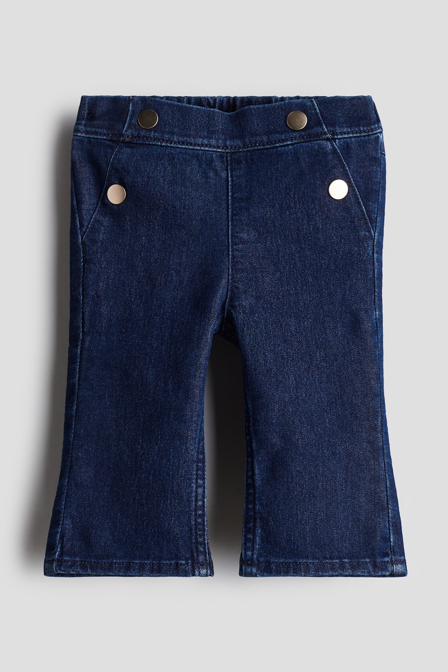 Superstretch Flared Leg Jeans - Dark denim blue - 1