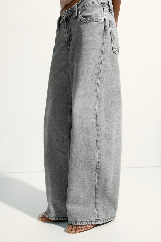 Baggy Wide Low Waist Jeans - Grey/Light denim blue/Denim blue - 3