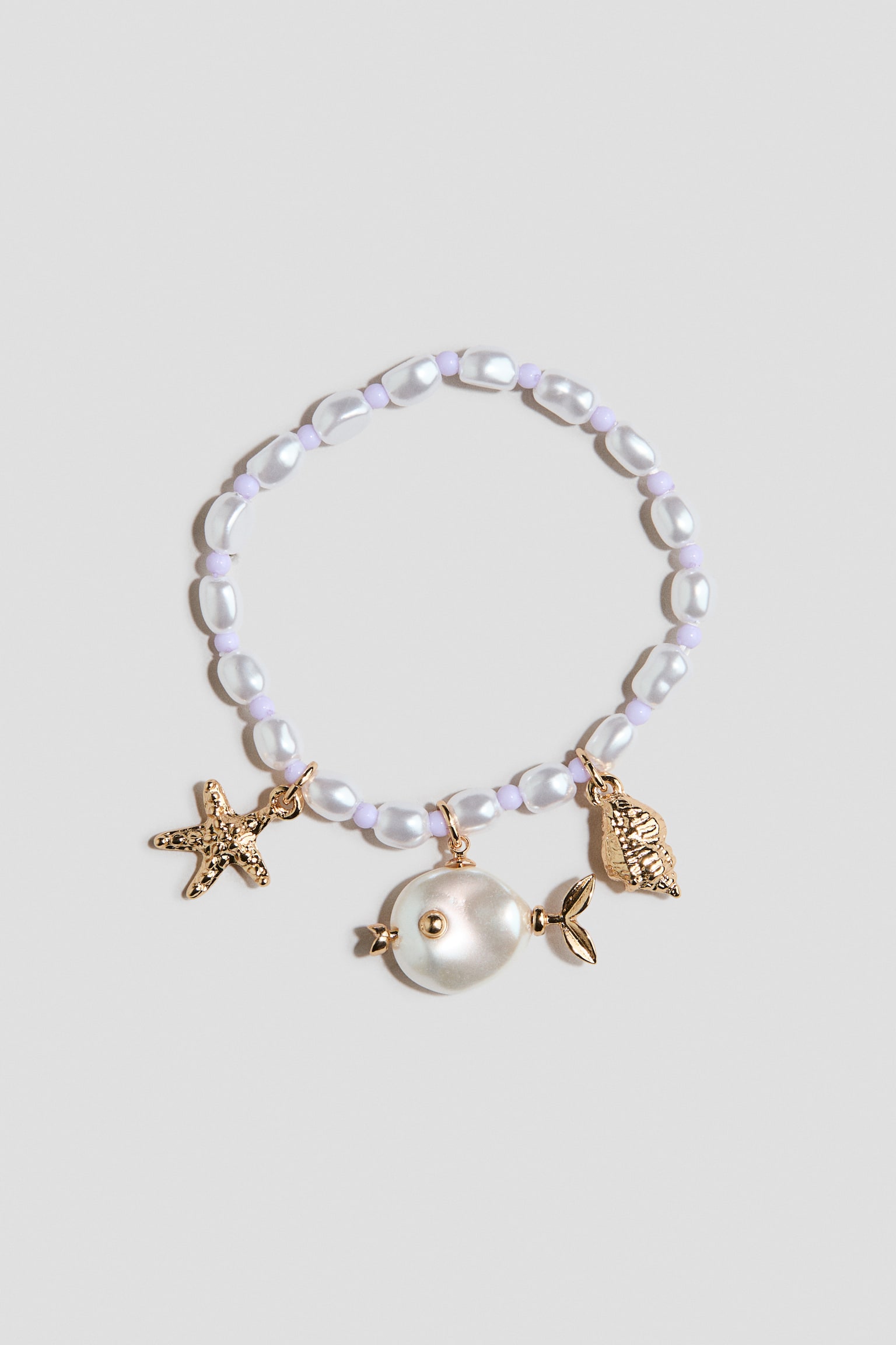 Charm Bracelet - White/gold-colored