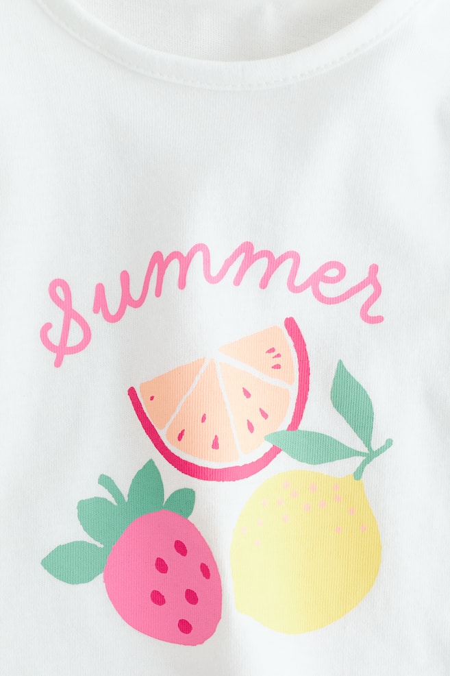 Maglia in cotone con stampa-Bianco/Summer fruits - 2