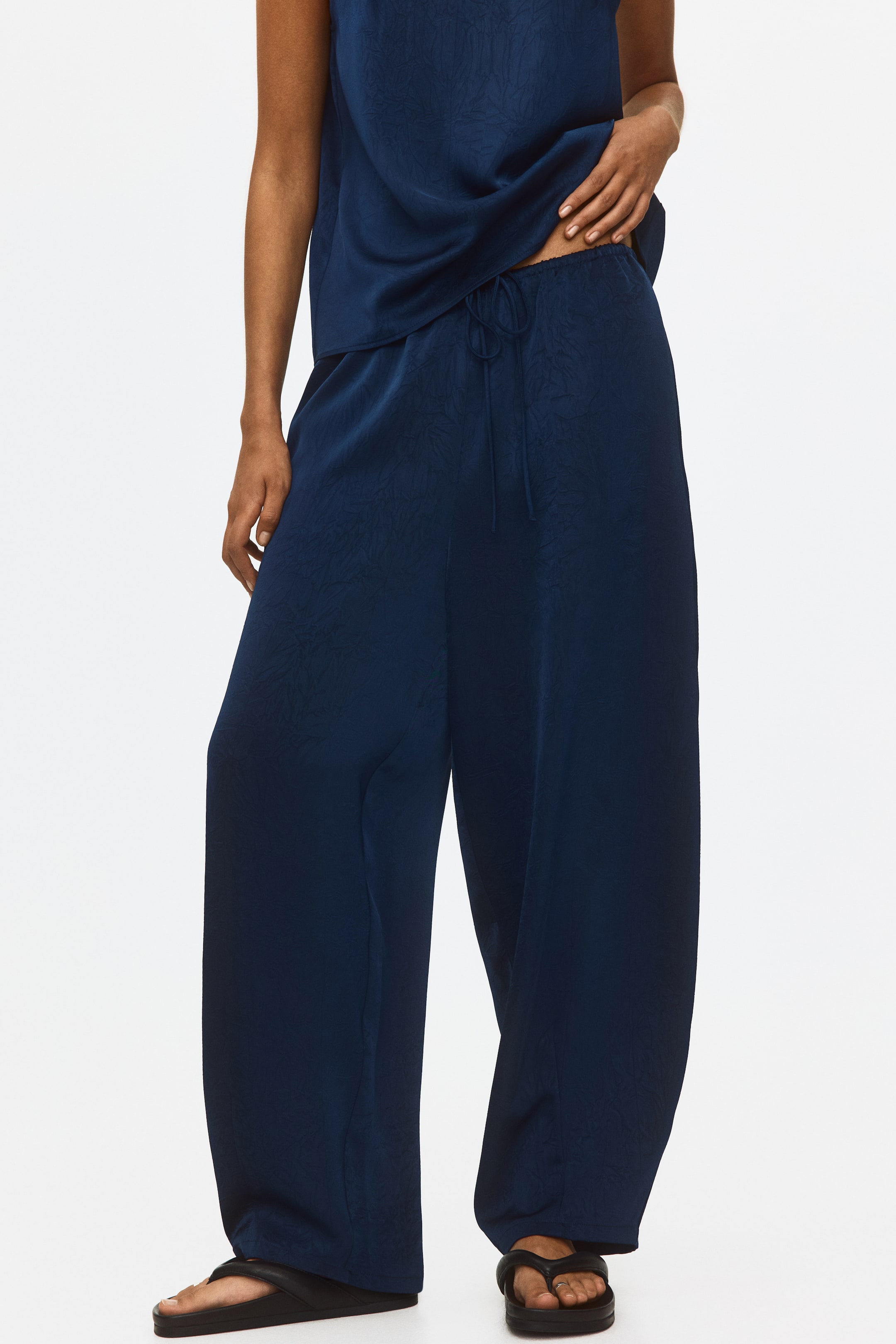 Crinkled Satin Pants