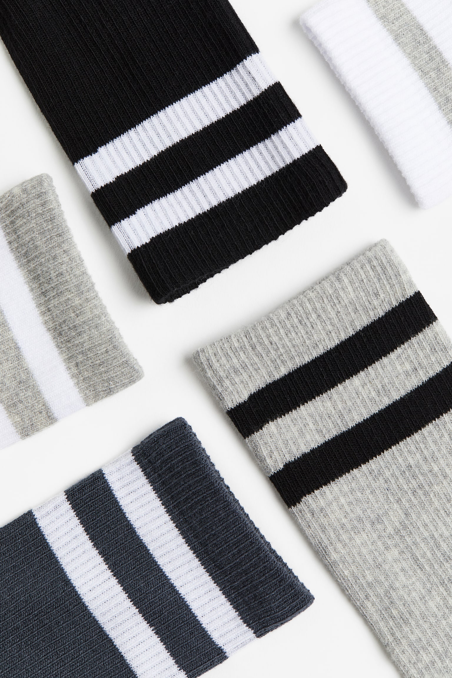 5-pack socks - Black/Grey/White/White/Grey/Beige/Navy blue/Grey marl - 2