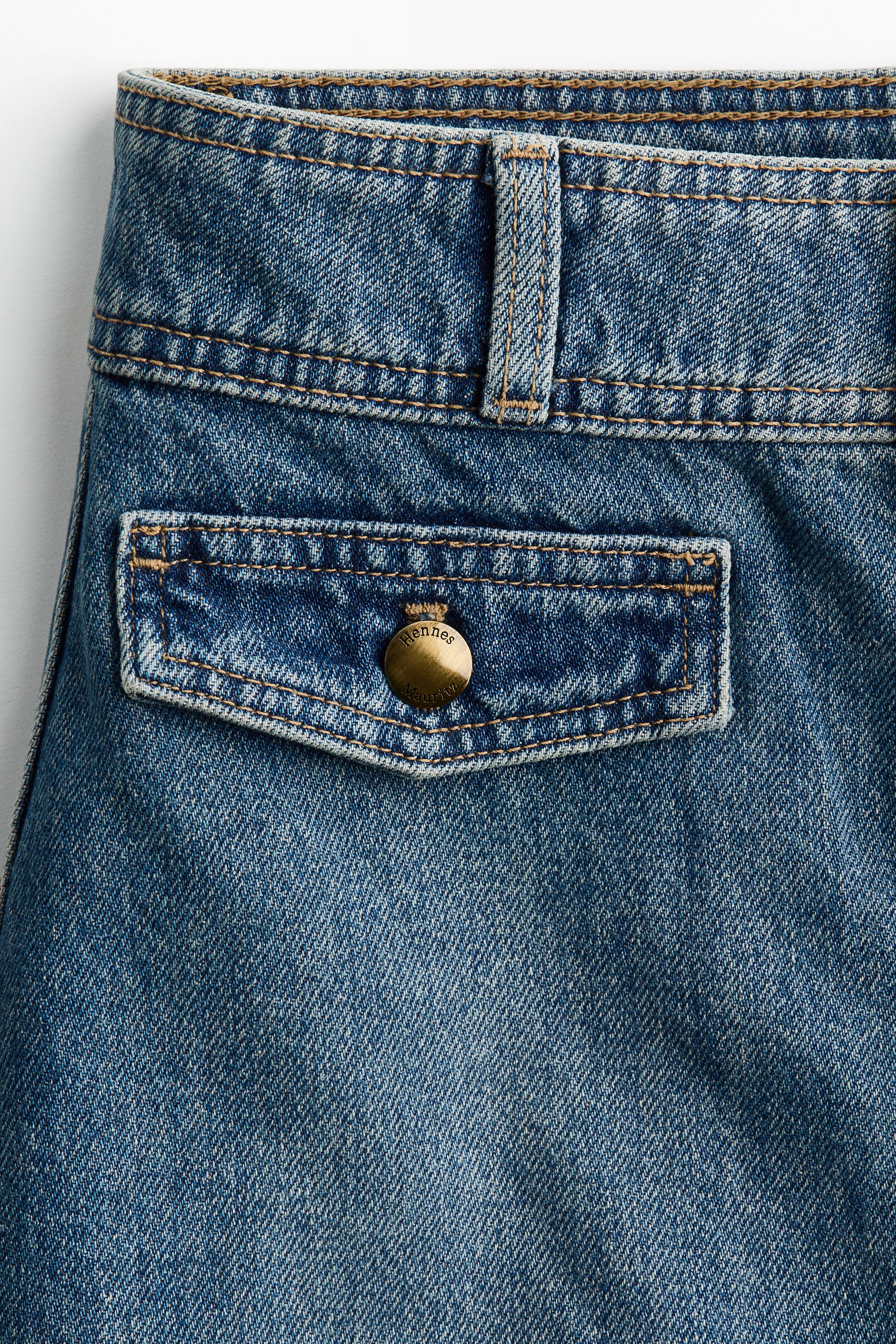 A-line denim mini skirt