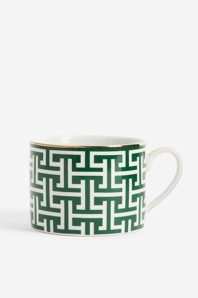 Porcelain cup - Green/Patterned/Black/Patterned/Black/Striped/White/Leopard print - 1