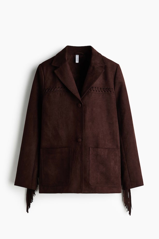 Blazer frangé - Marron foncé/Noir - 1