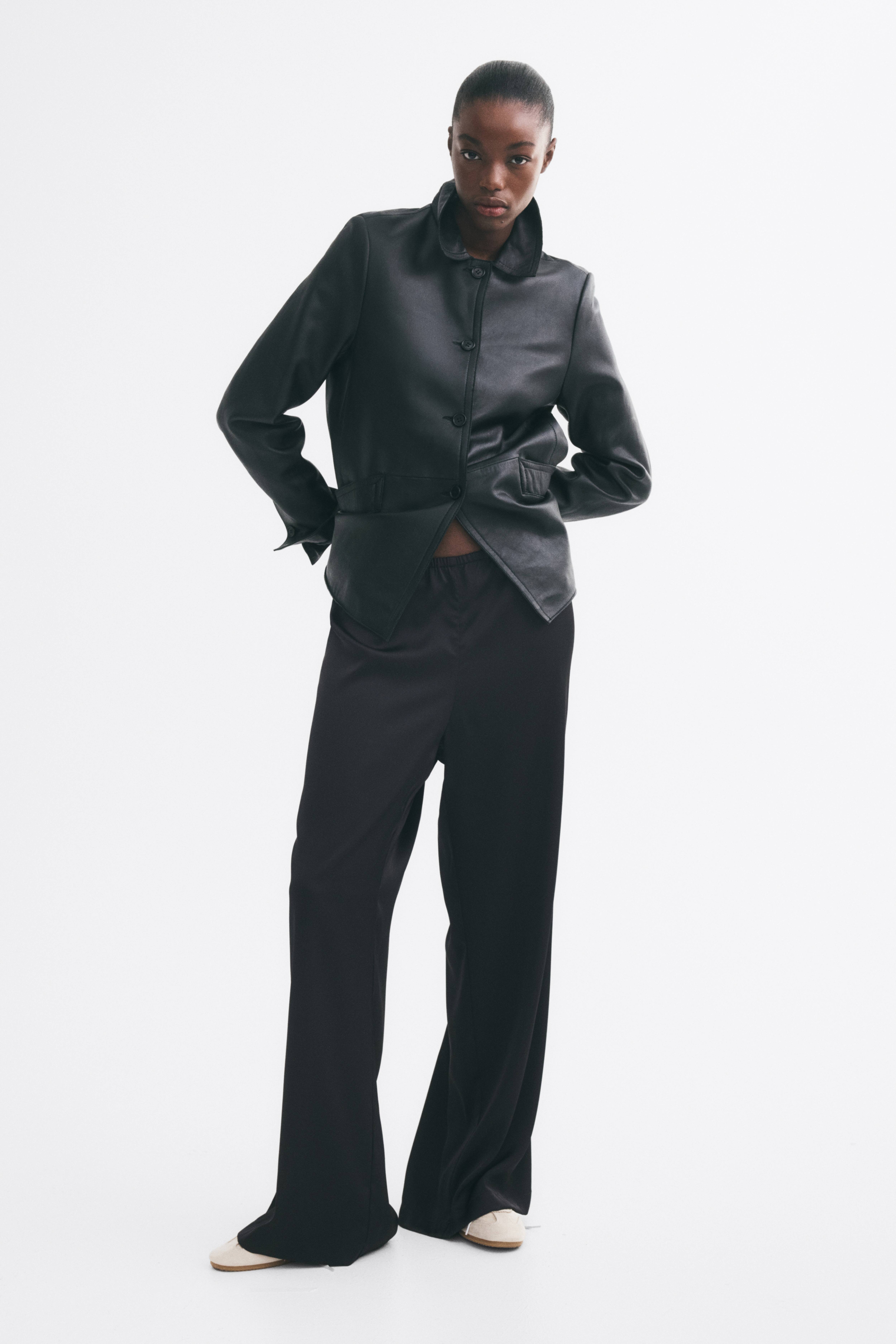 Wide-Leg Satin Pants