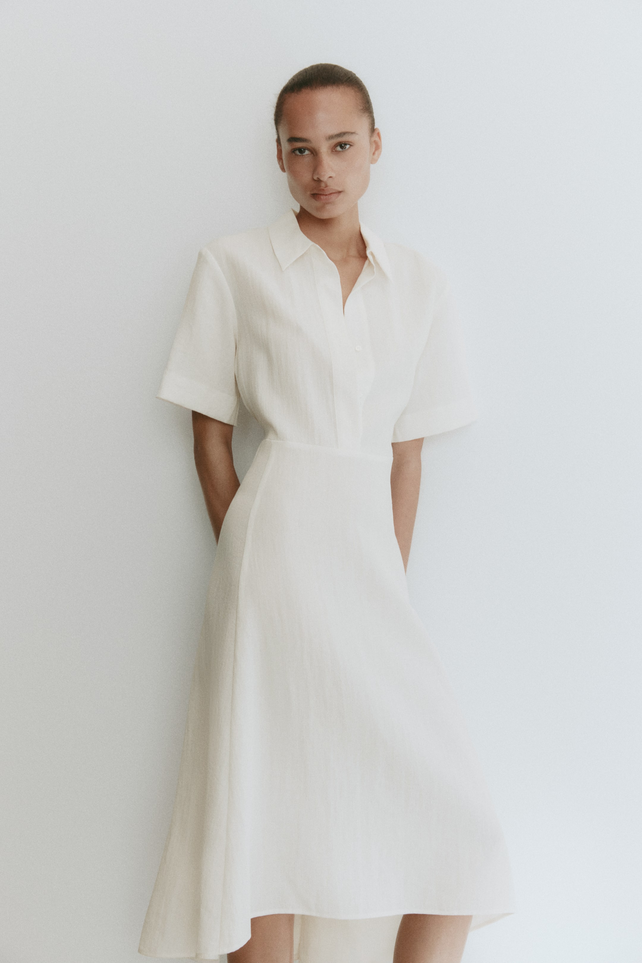 Robe chemisier avec ceinture à nouer