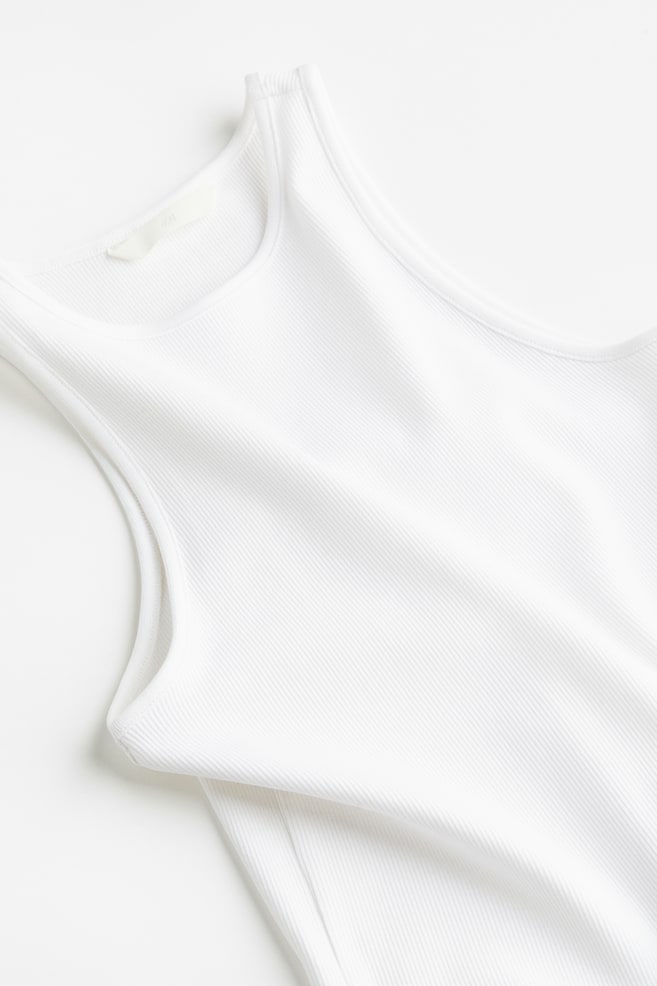 Ribbed jersey dress - White - 6
