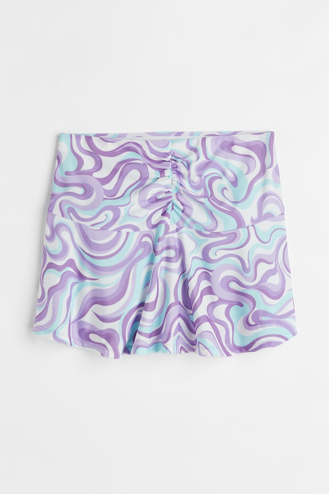 Falda fruncida - Lila claro/Estampado - 1
