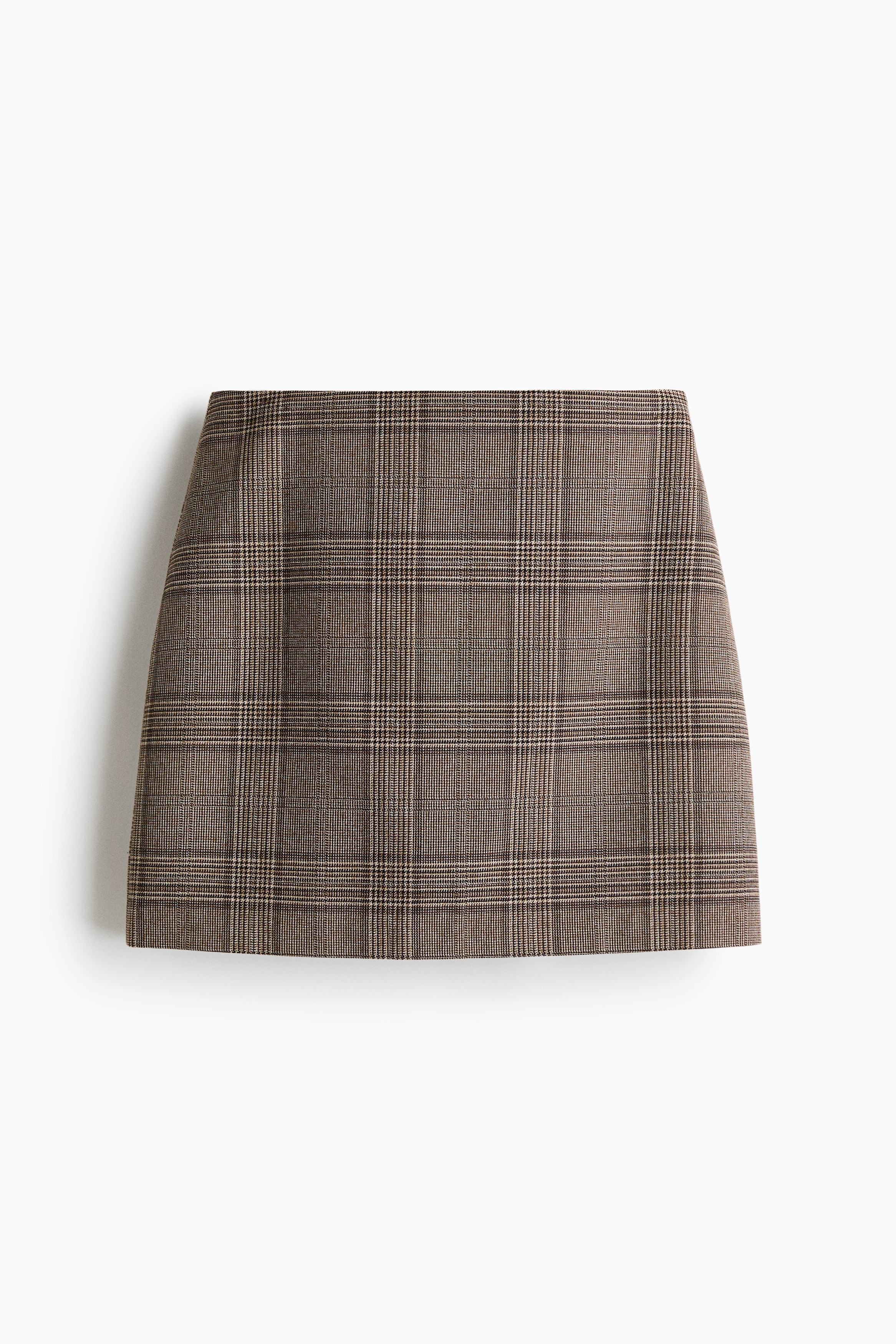 A-line twill skirt - Beige/Checked