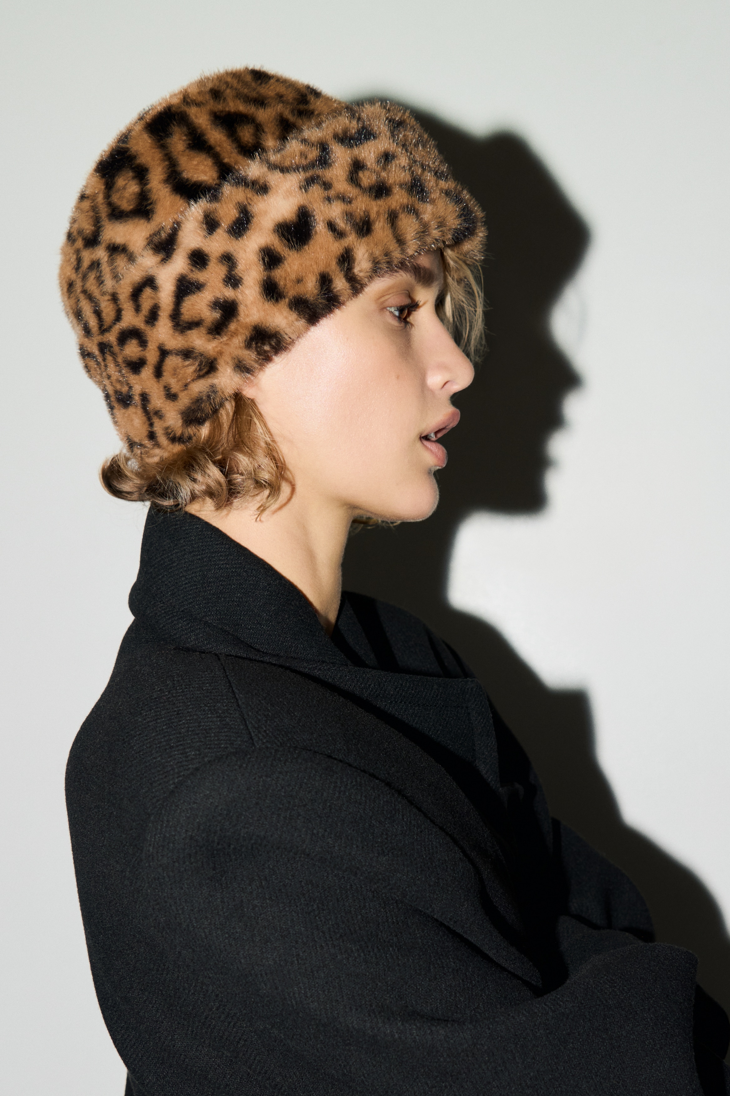 Femme - Chapeau duveteux Beige/imprimé léopard - Size: M/L  - H&M