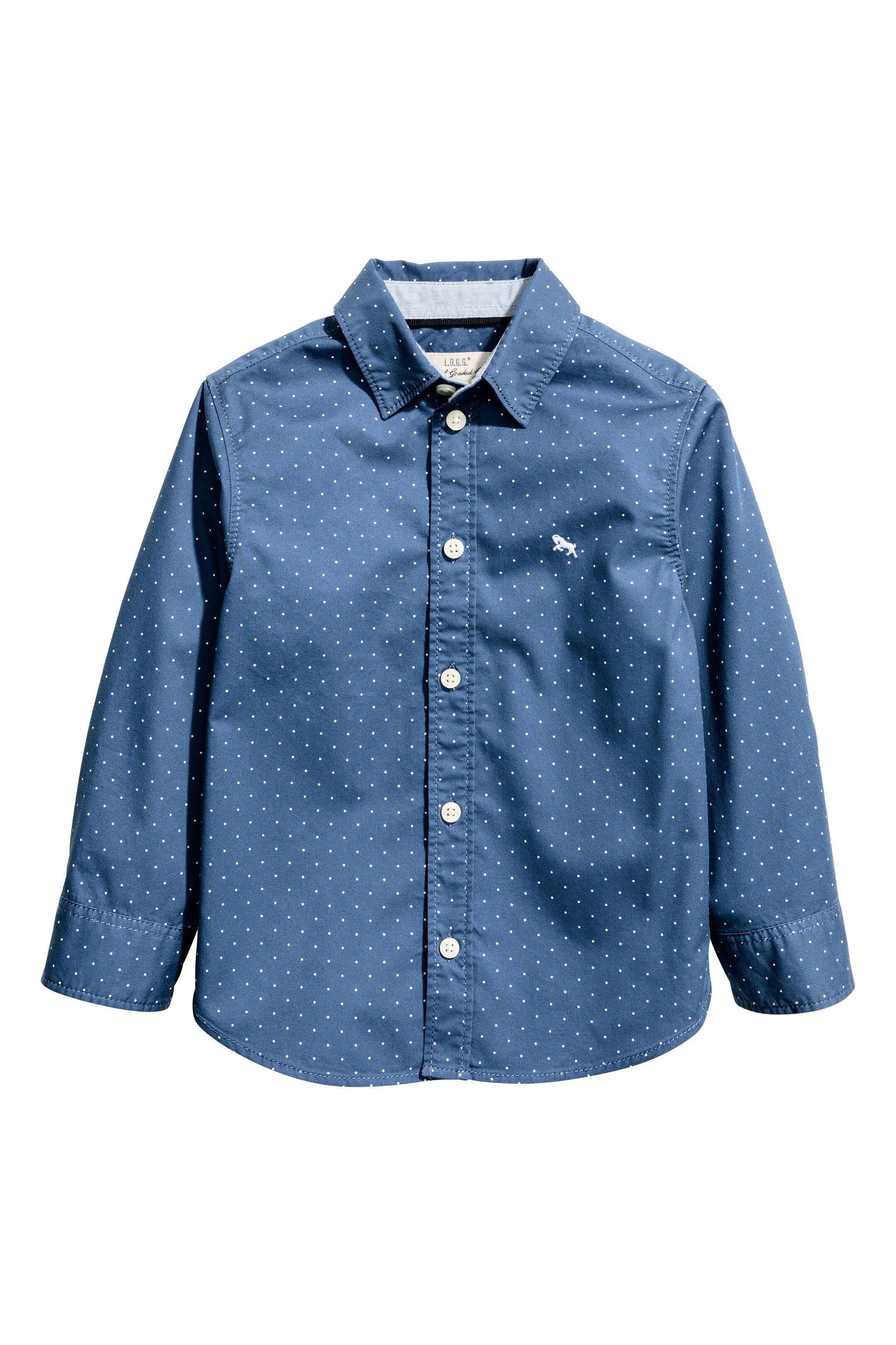View larger image: Cotton shirt - Blue/Spotted - Kids | H&M GB 1