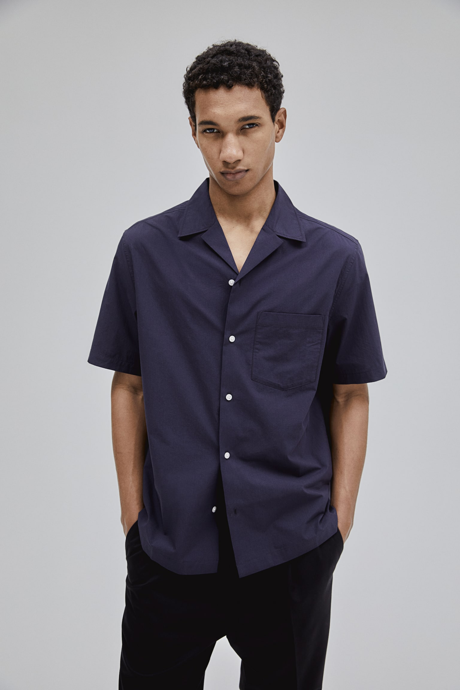 Regular Fit Resort shirt - Navy blue/White - 7