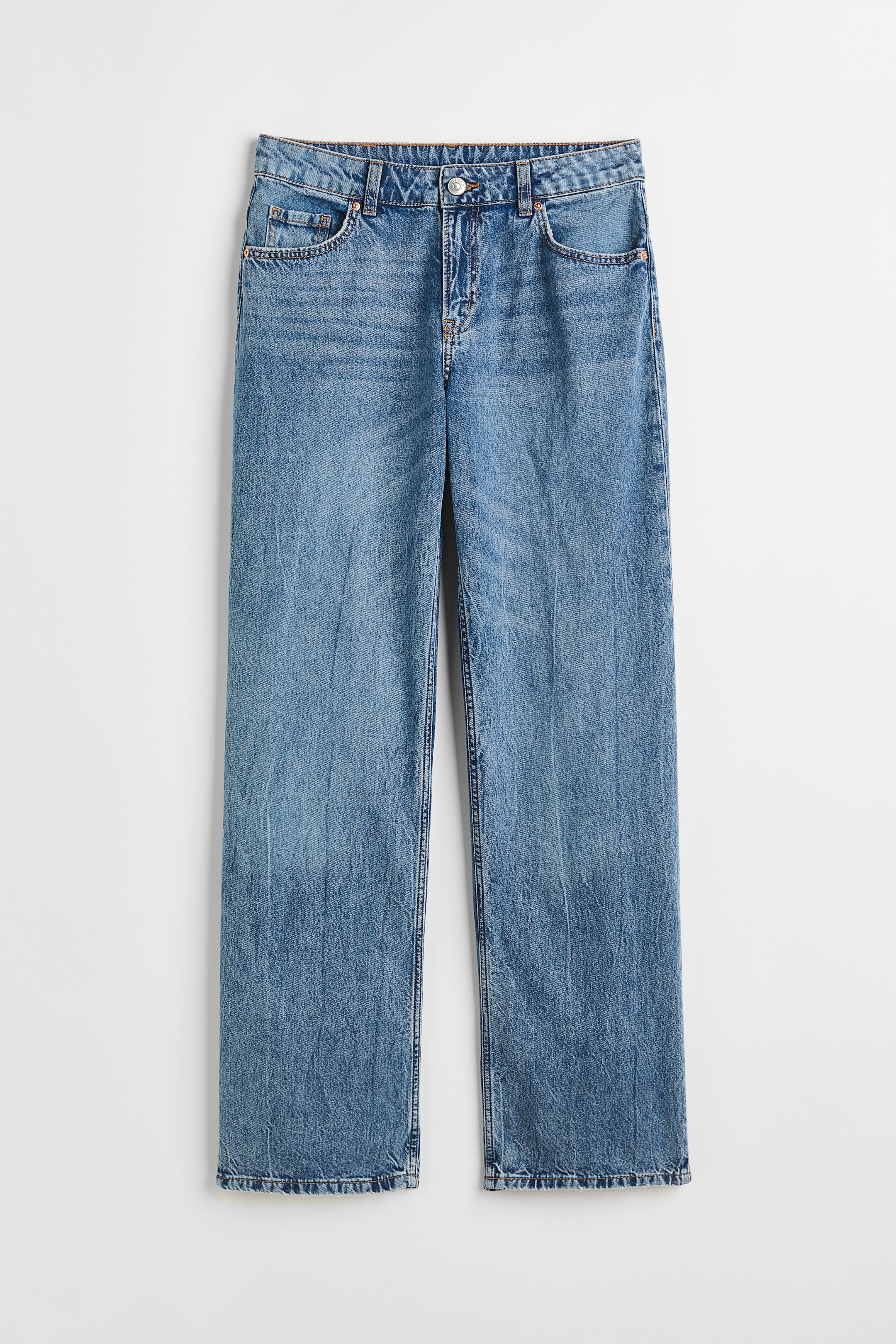 View larger image: Wide Low Waist Jeans - Denim blue - Ladies | H&M 1