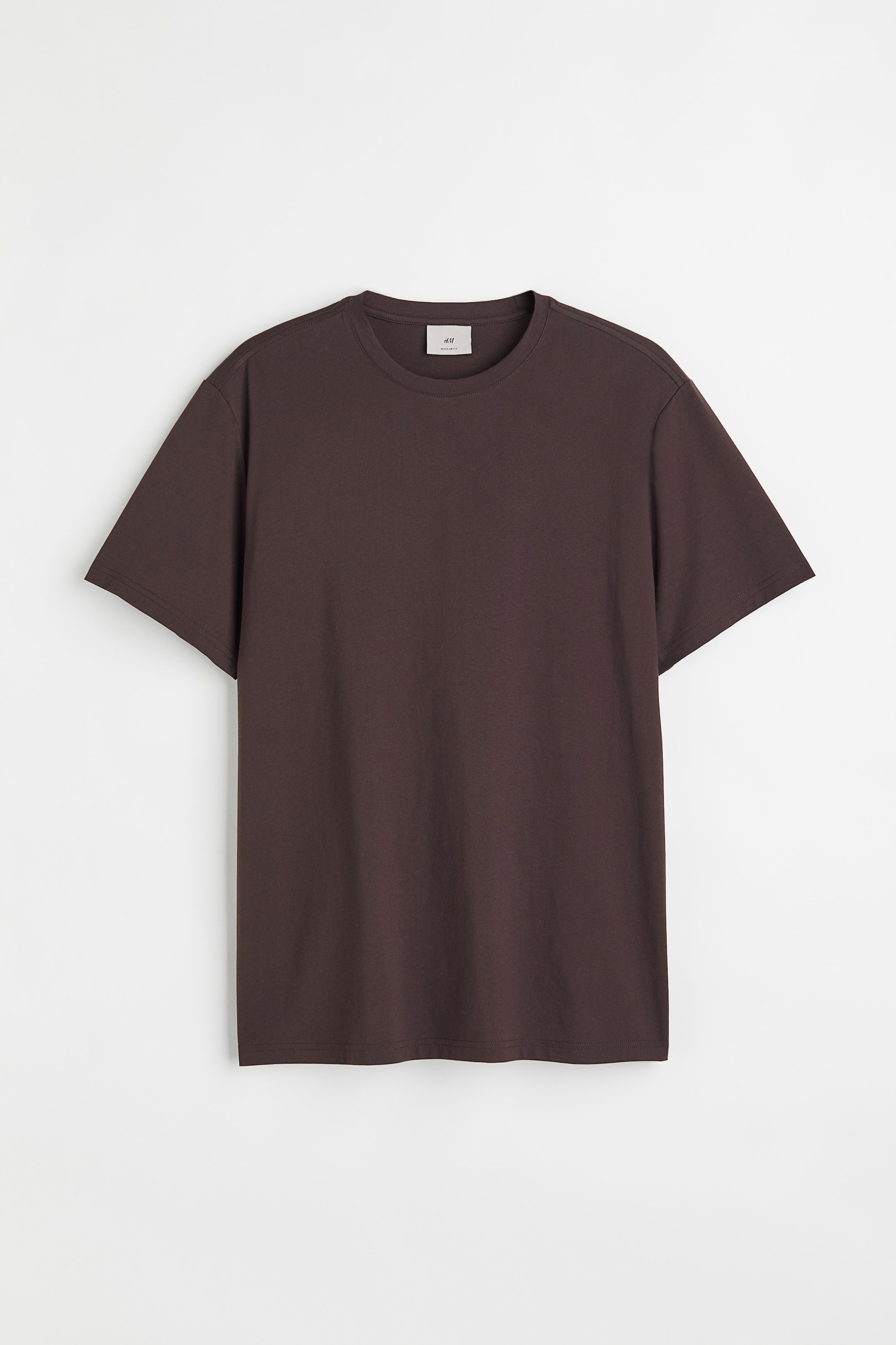 View larger image: Regular Fit Pima cotton T-shirt - Dark brown - Men | H&M 1