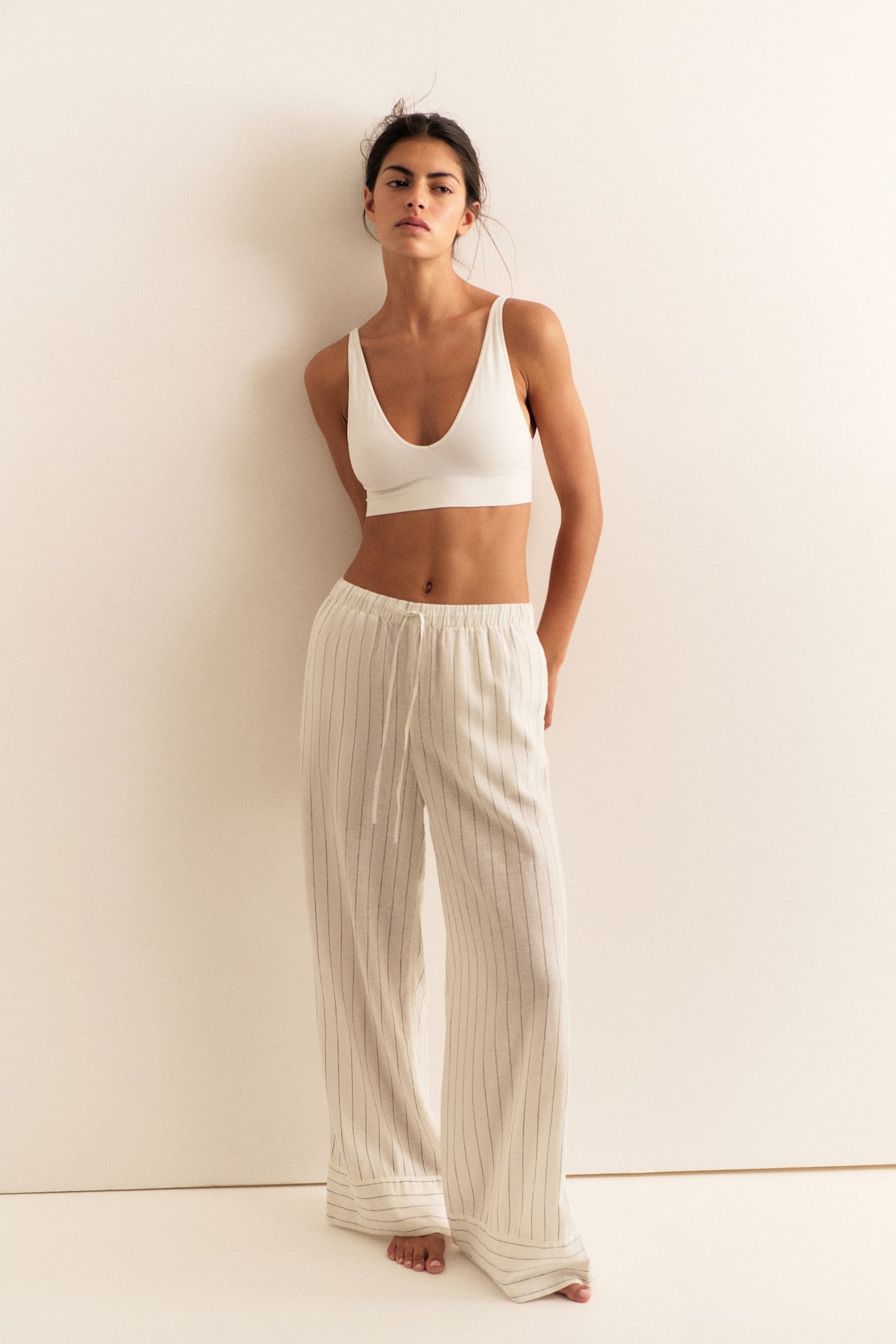 Wide-Leg Linen-Blend Pants - image 5
