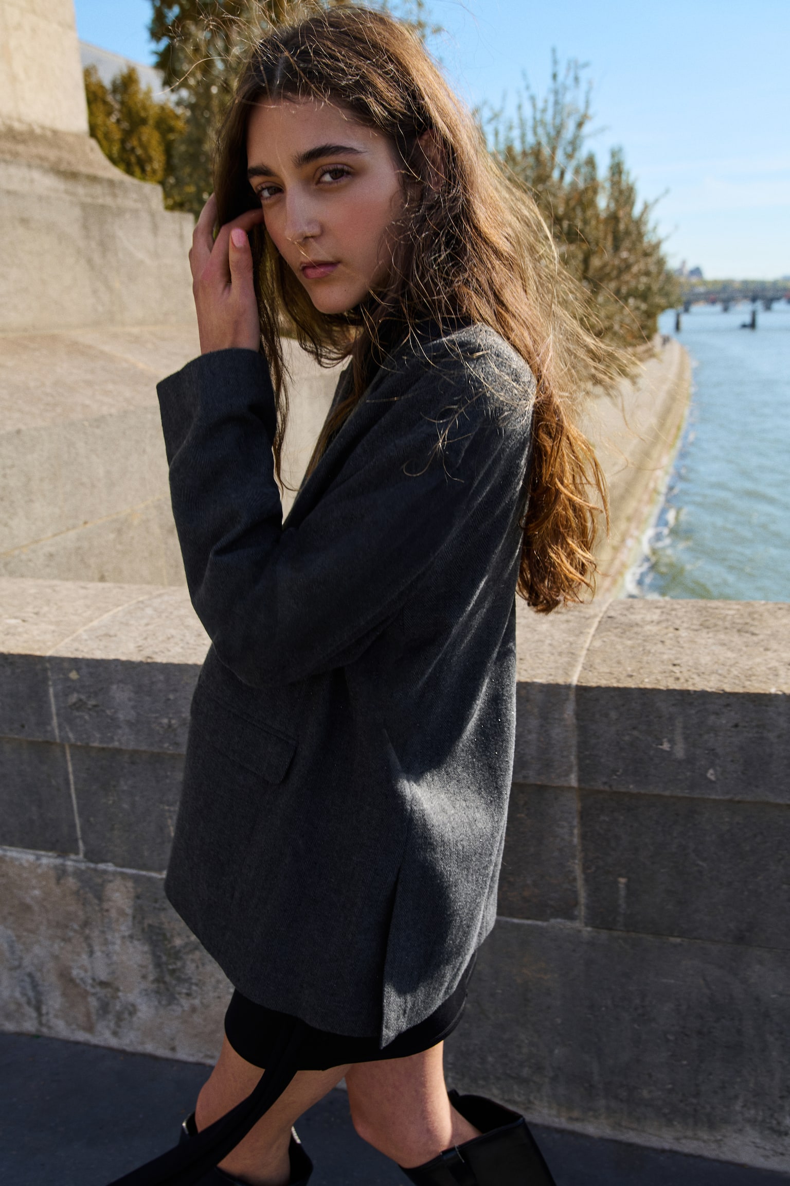 Сако с декорации - Тъмносив - 5