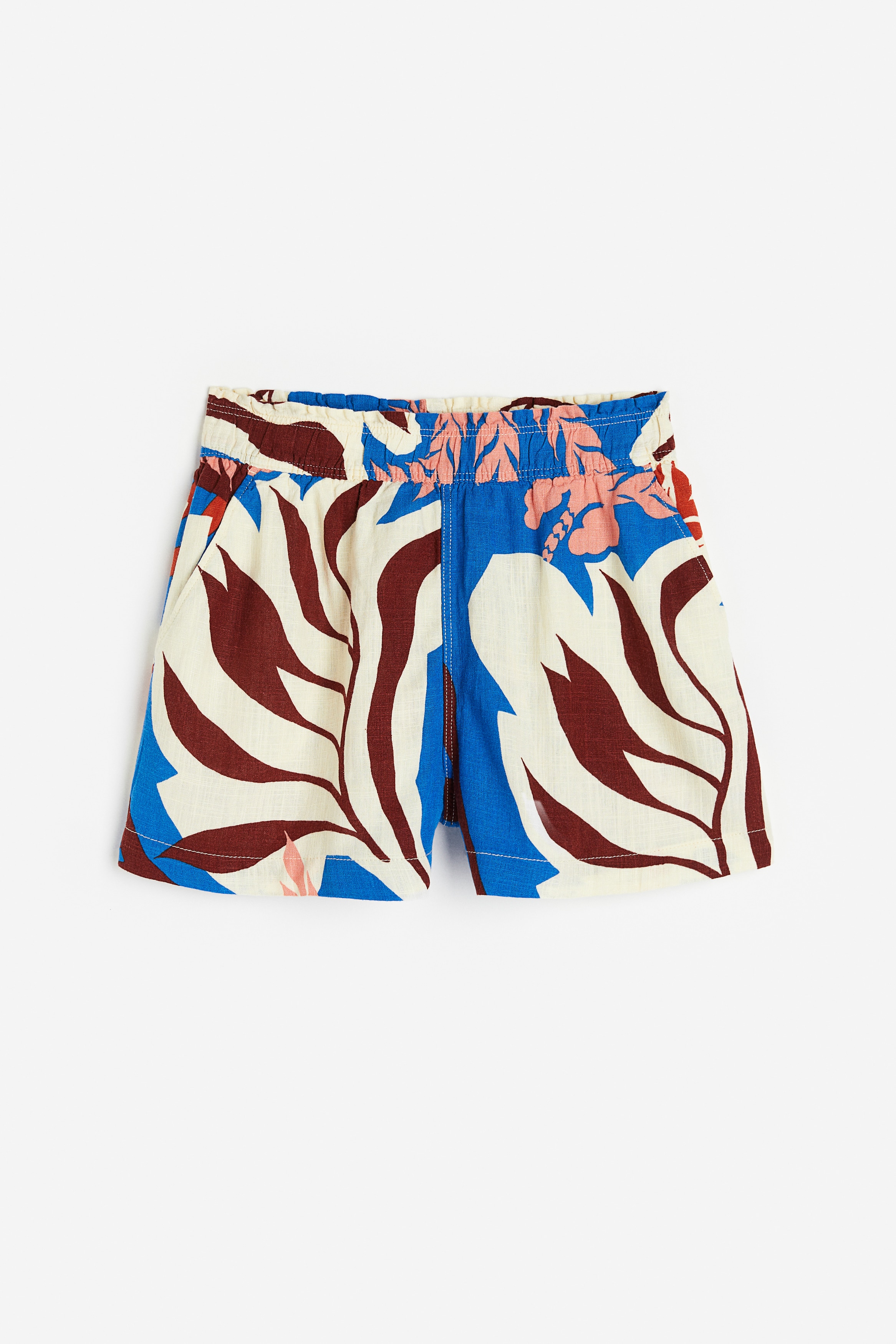 Blå/Palmer Crinkled cotton shorts - Size: XS  - H&M