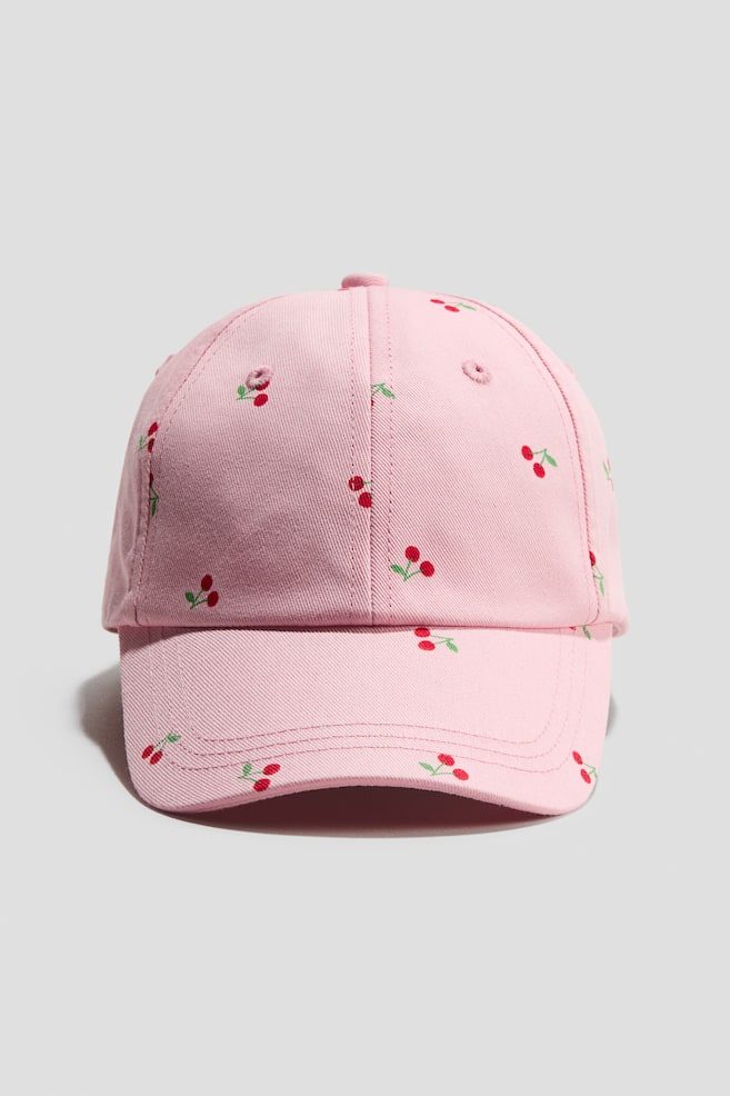 Casquette en coton avec boucle - Rose/cerises - 1