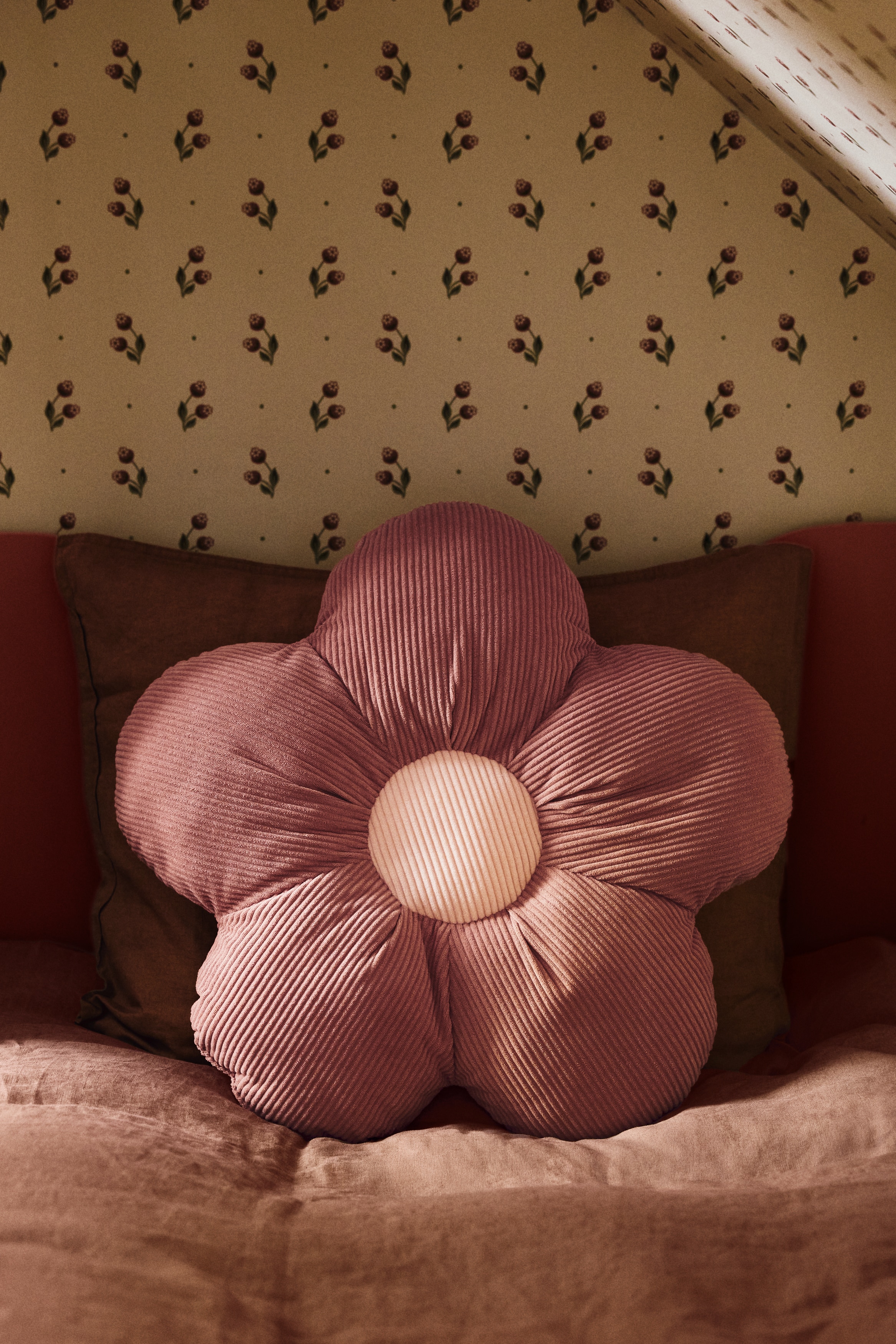 Coussin fleur - Rose/Beige clair/fleur