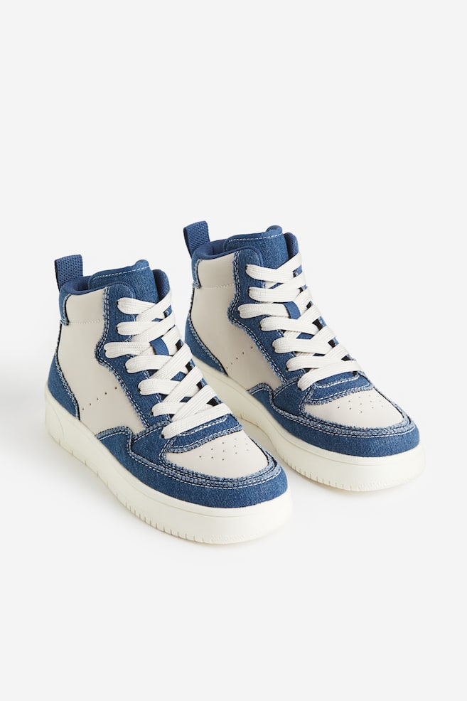 Sneakers montantes - Bleu denim/color block - 1