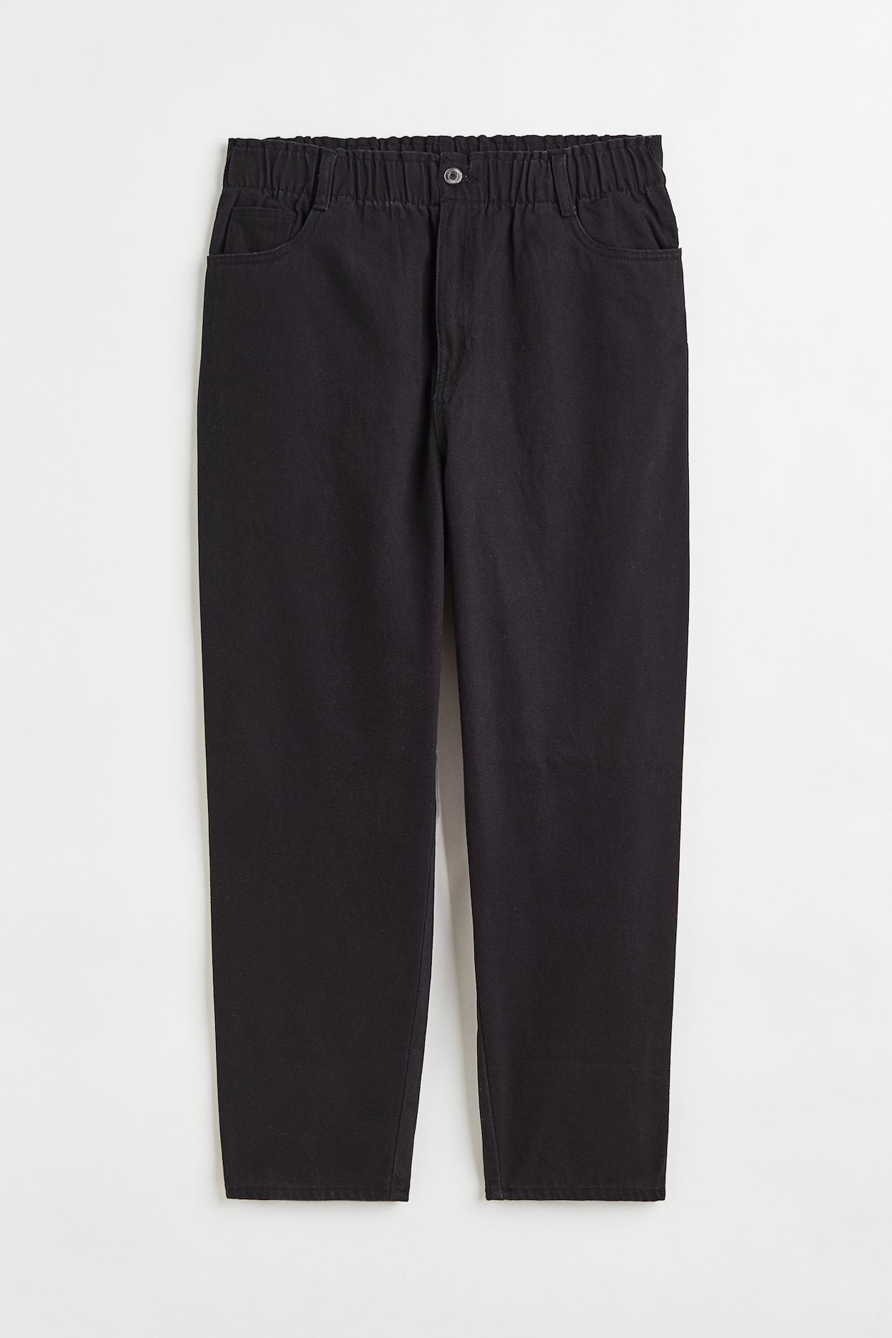 H&M+ High Waist Twill Pants - High waist - Ankle-length - Black ...