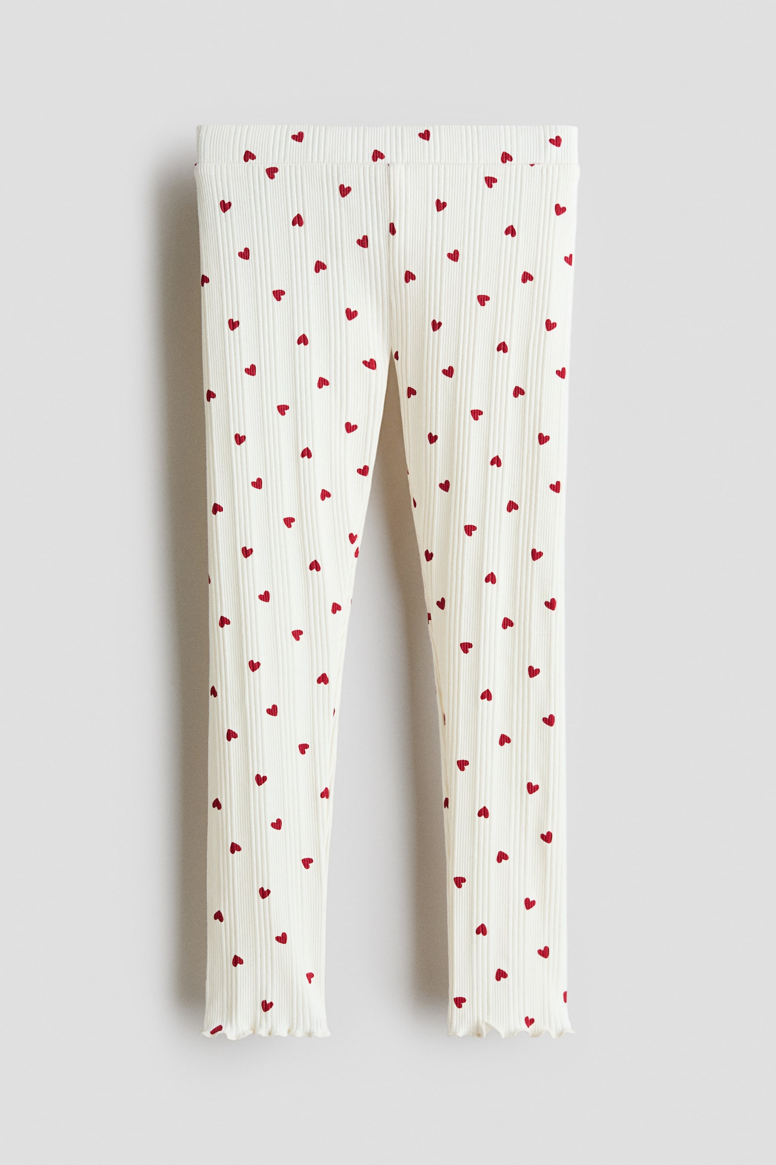 Ribbed cotton leggings - White/Hearts/Light pink/Horses/Pink/Ladybirds/Peach/Pumpkins - 1