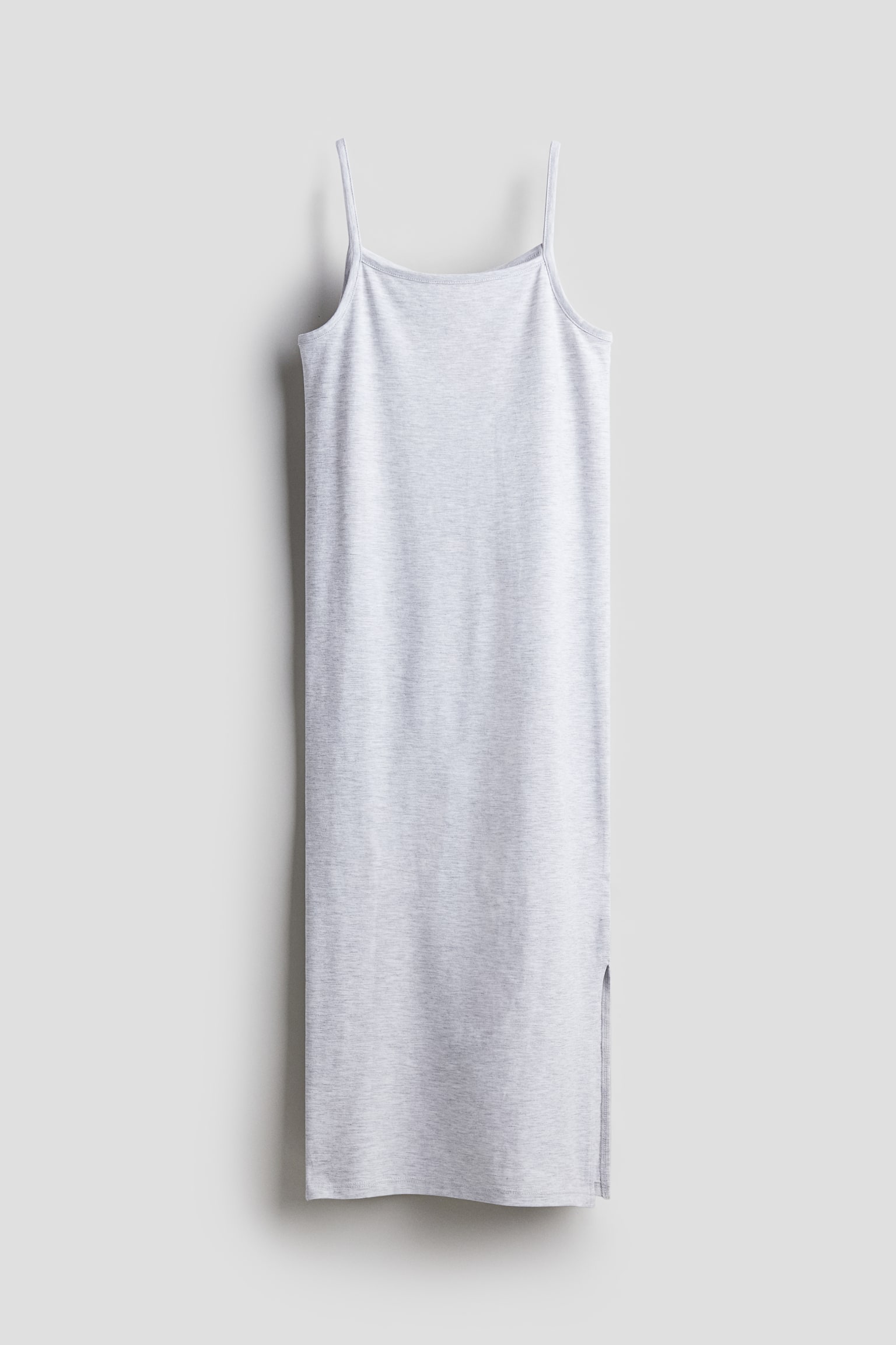 Jersey slip dress - Light grey marl/Black/Khaki green - 1