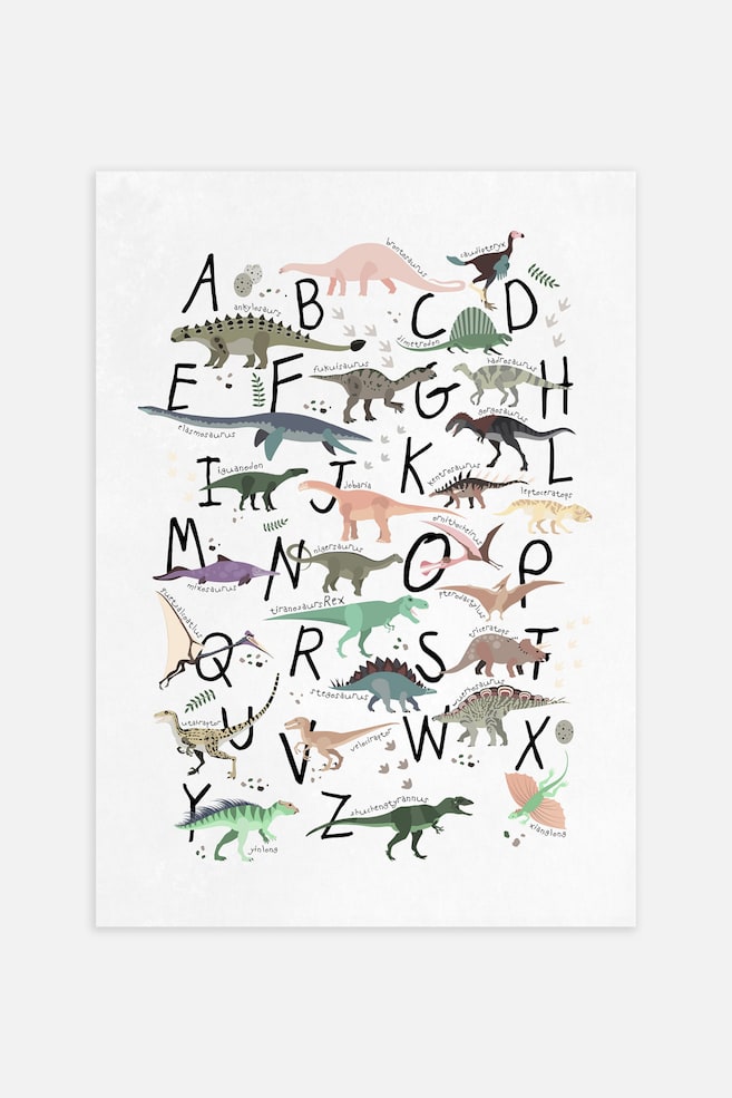 Dino Abc Poster - Marron/beige/vert - 1