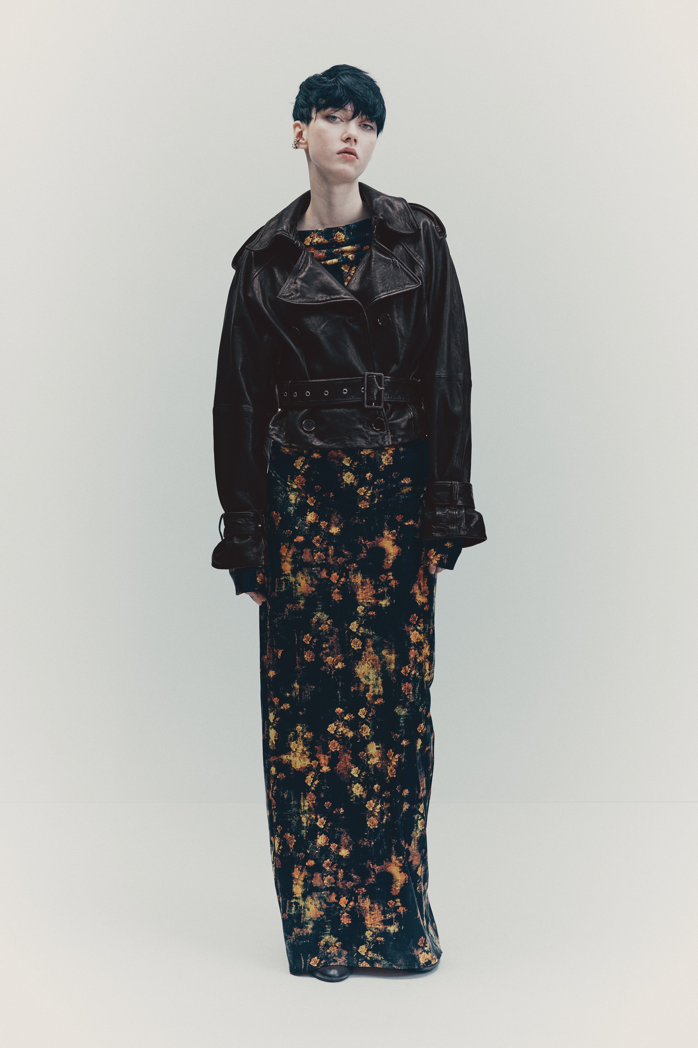 H & M - レザージャケット - ブラック