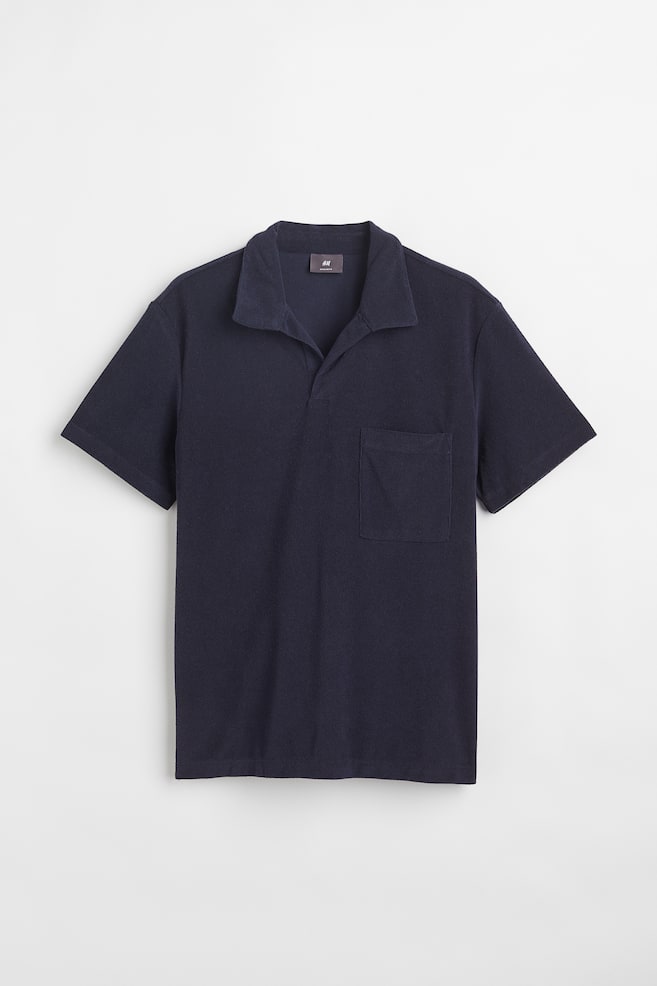 Regular Fit Terry polo shirt - Navy blue/Orange/Black - 2