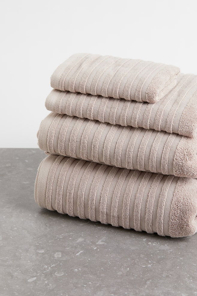 2-pack cotton bath towels - Greige/Dark grey/Sage green - 3