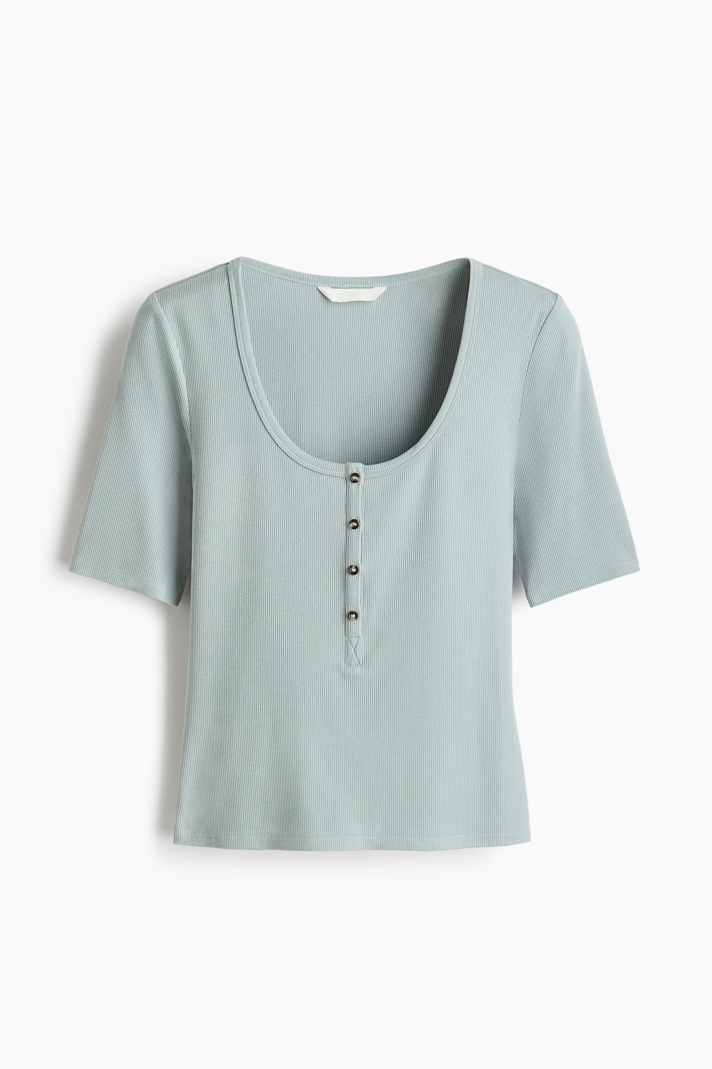 Áo viscose gân nổi - Màu ngọc lam khói nhạt/Màu kem/Màu xanh tím than