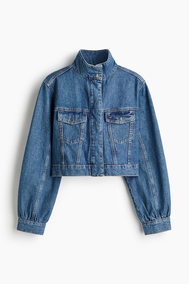 Krótka kurtka dżinsowa - Niebieski denim - 1