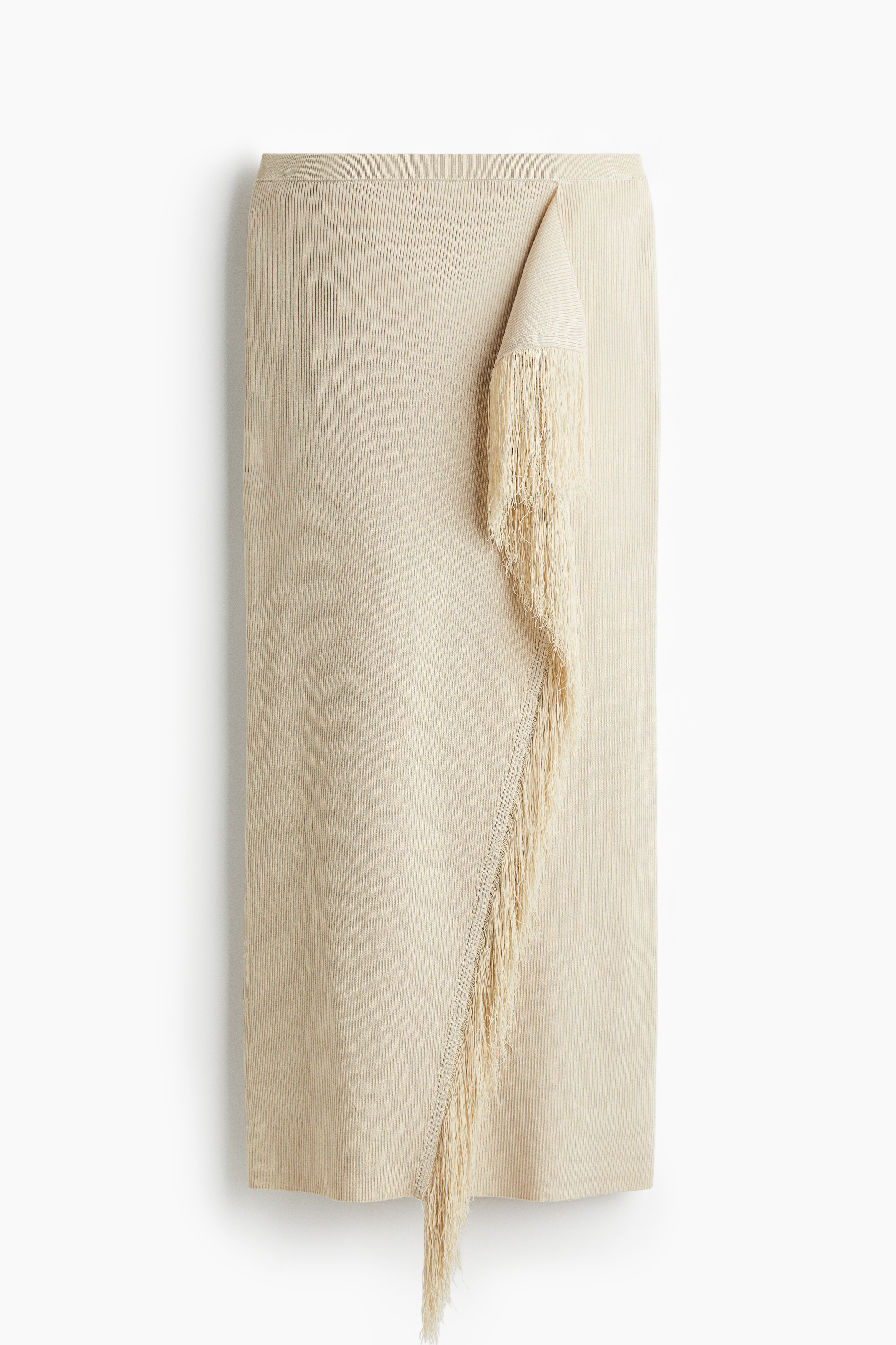 Rock mit Fransenbesatz - Hellbeige