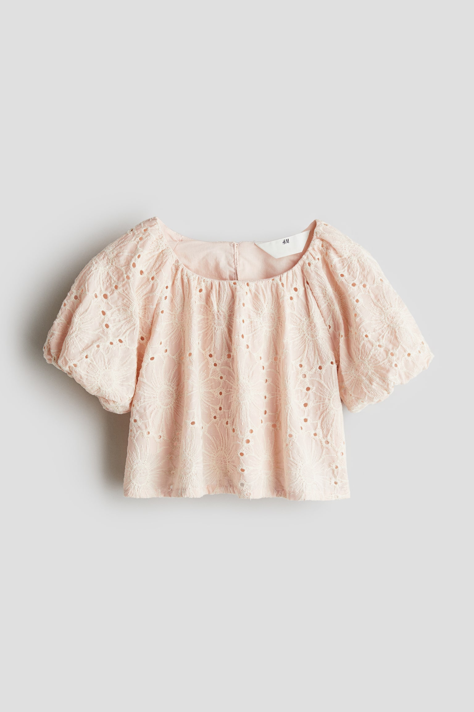 Broderie anglaise blouse - Powder pink/Floral - 1