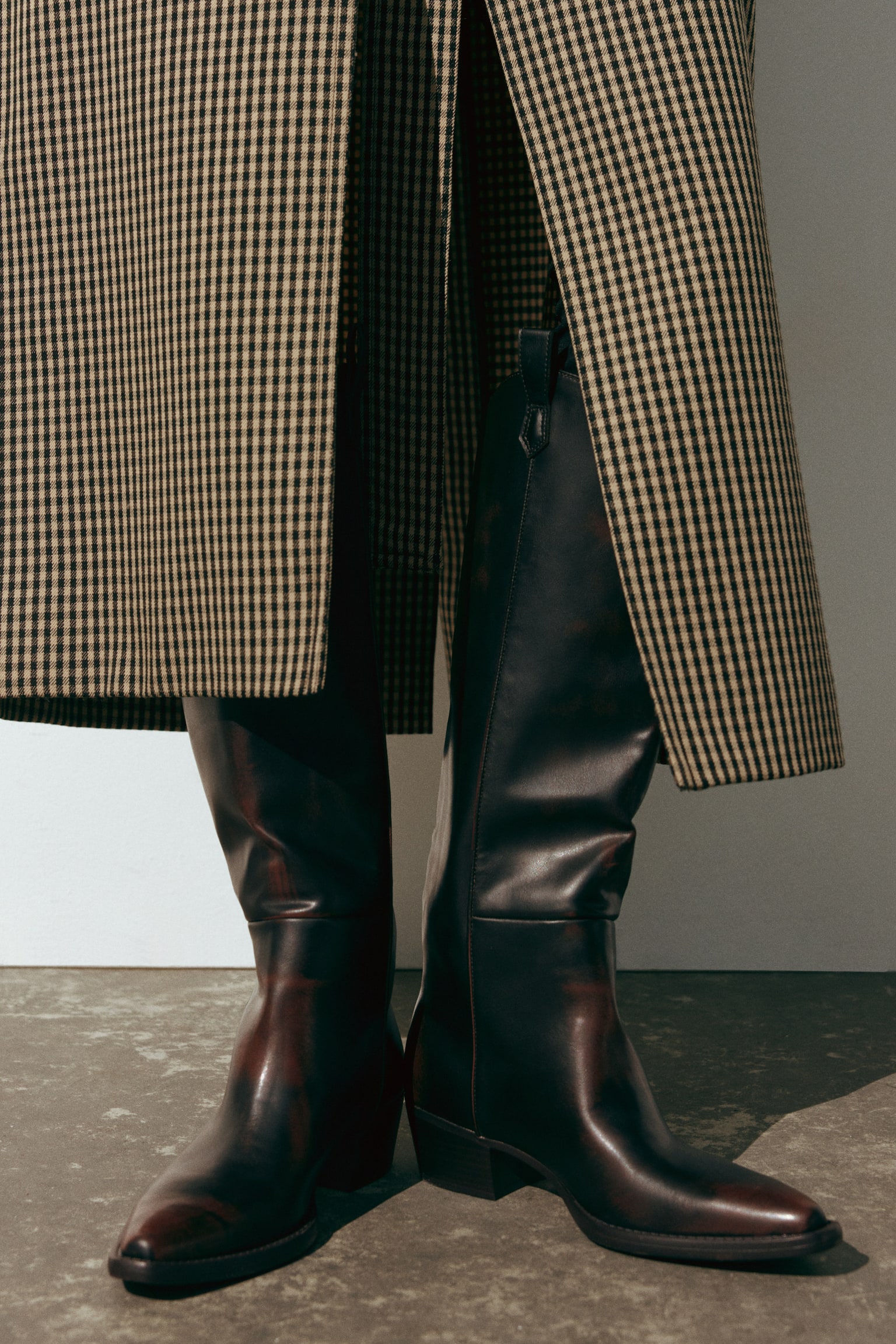Женские ботинки H&M Knee-High Cowboy, цвет: Тёмный коричневый — фото 3