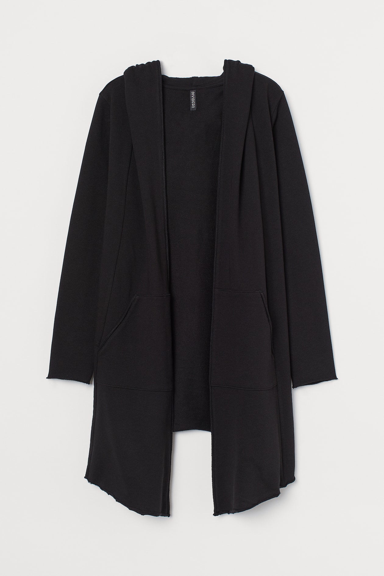 Sweatshirt cardigan - Long sleeve - Long - Black - Ladies | H&M GB